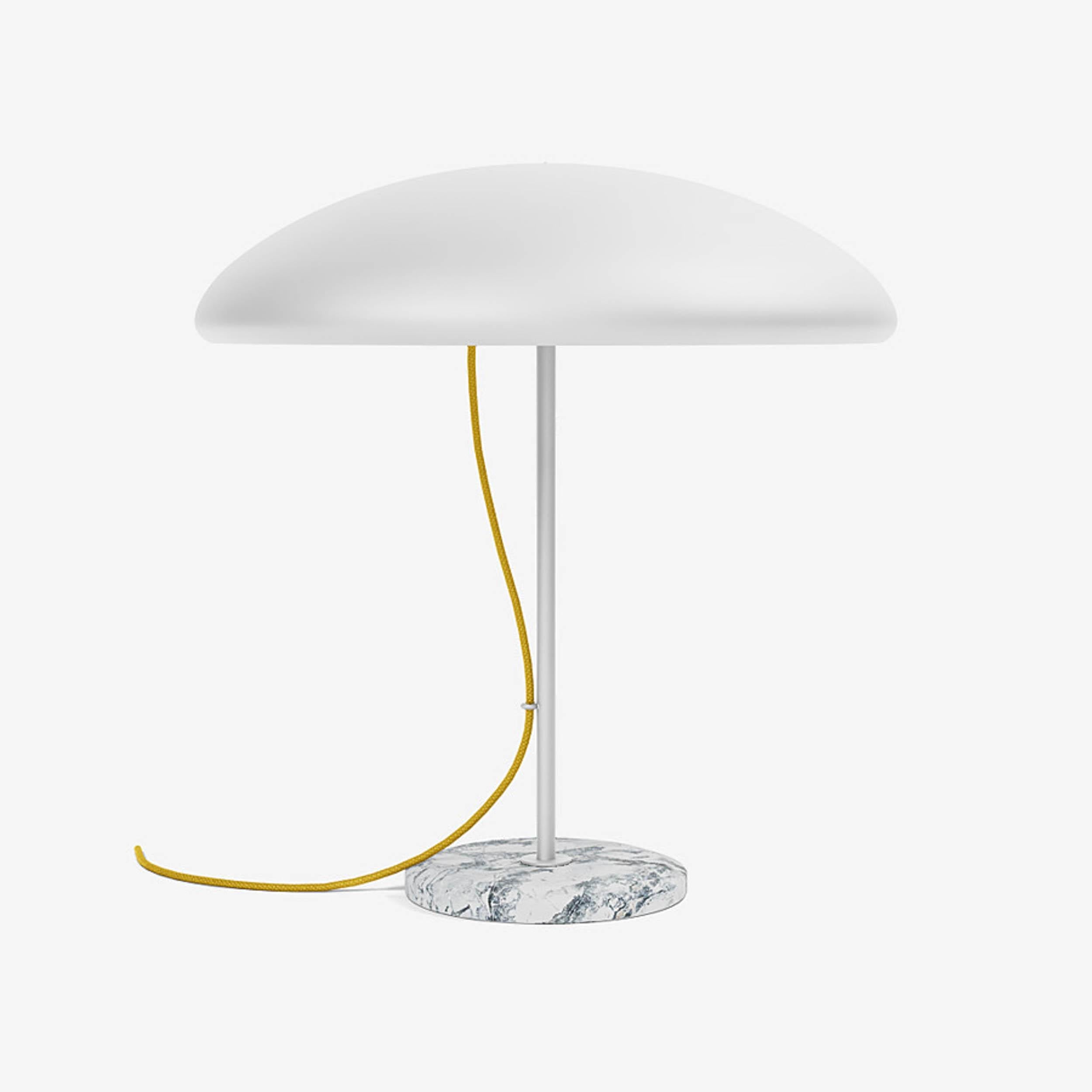 Organic Modern Table Lamp 'Takayama' by Man of Parts, White Metal Frame + White Marble Base  For Sale