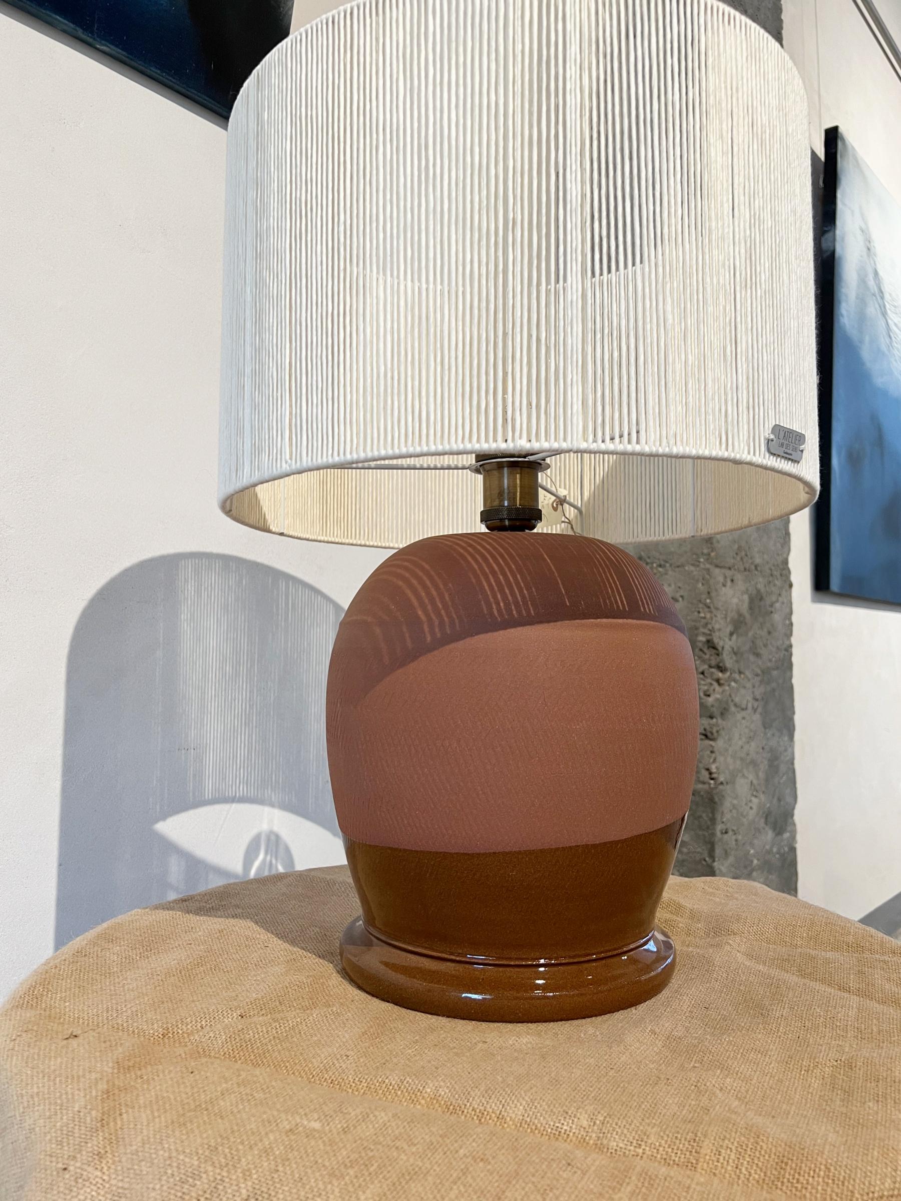 Spanish Table lamp, terracotta ceramic, electrified, kitchen, living room wabi sabi For Sale