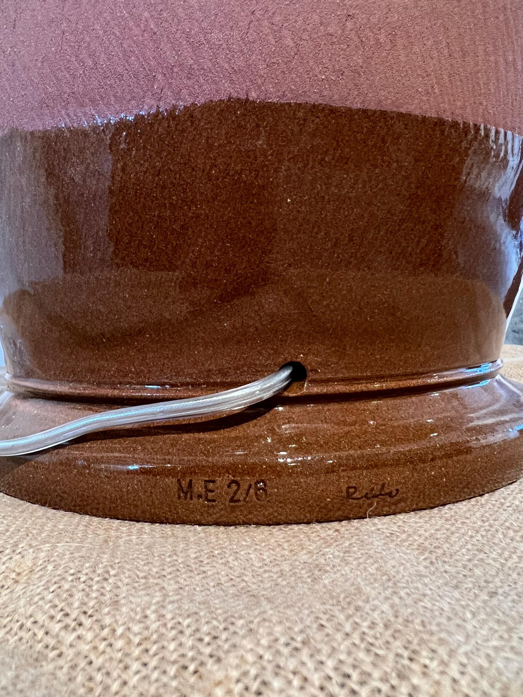Ceramic Table lamp, terracotta ceramic, electrified, kitchen, living room wabi sabi For Sale