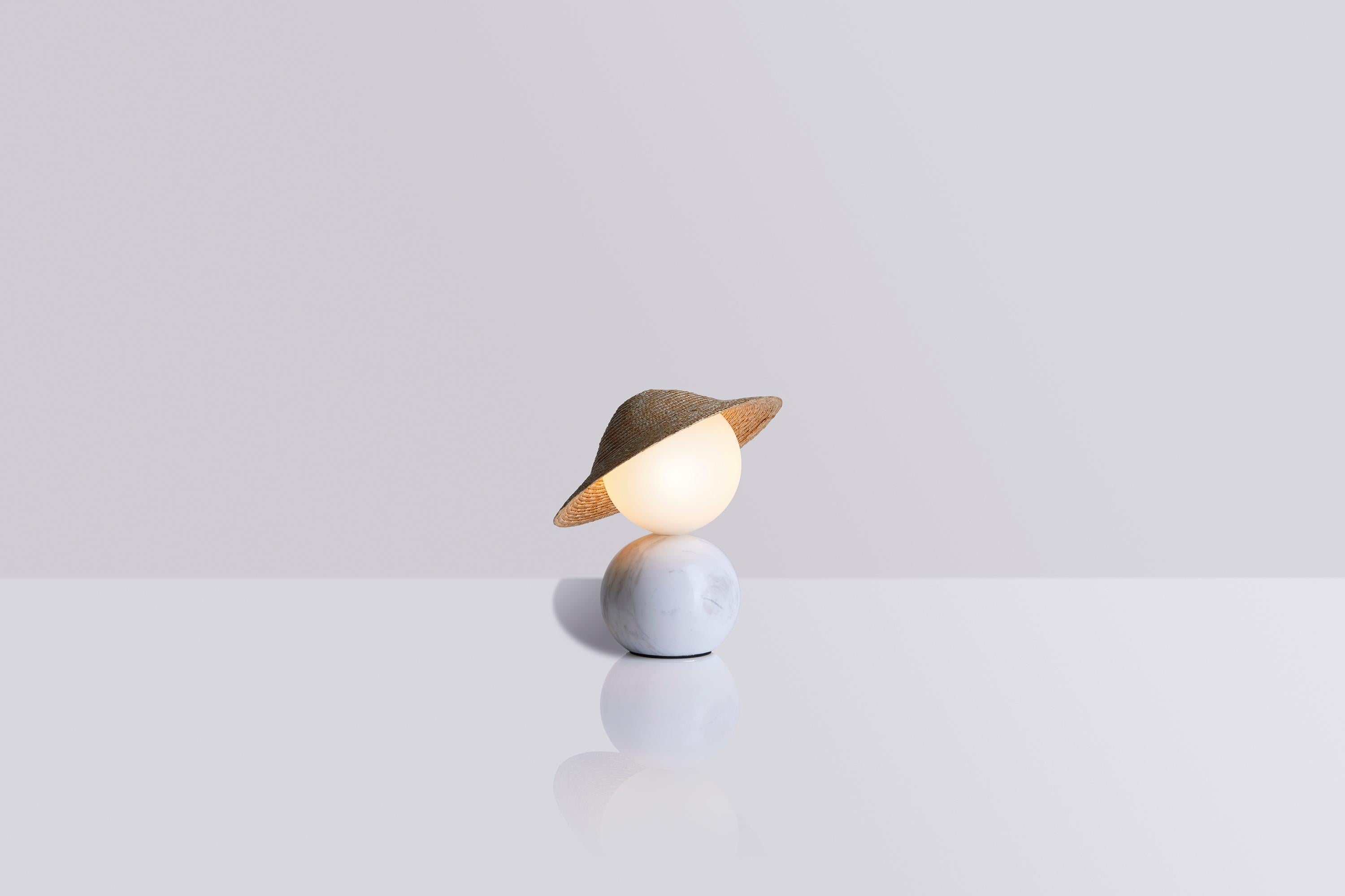 Greek Table lamp Théros 0.2 by Aristotelis Barakos, made out of white marble For Sale