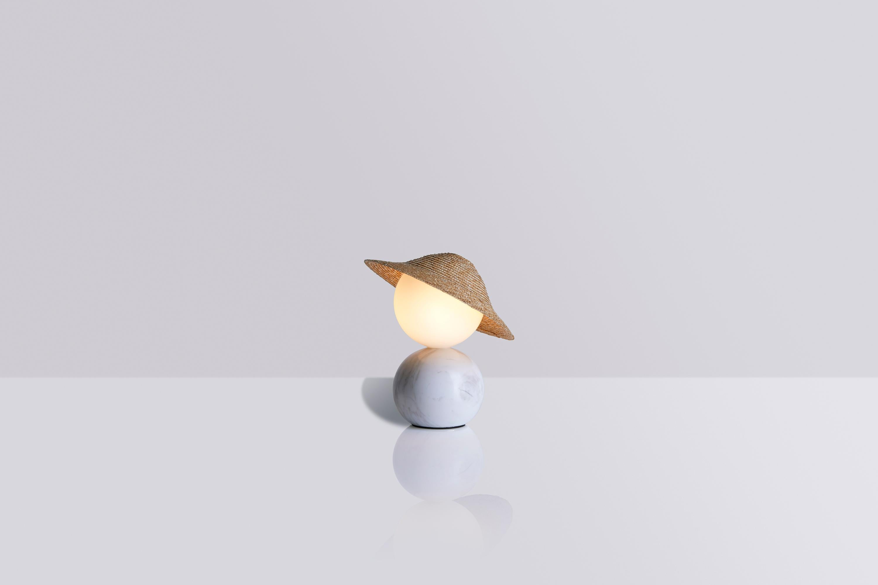 Hand-Crafted Table lamp Théros 0.2 by Aristotelis Barakos, made out of white marble For Sale
