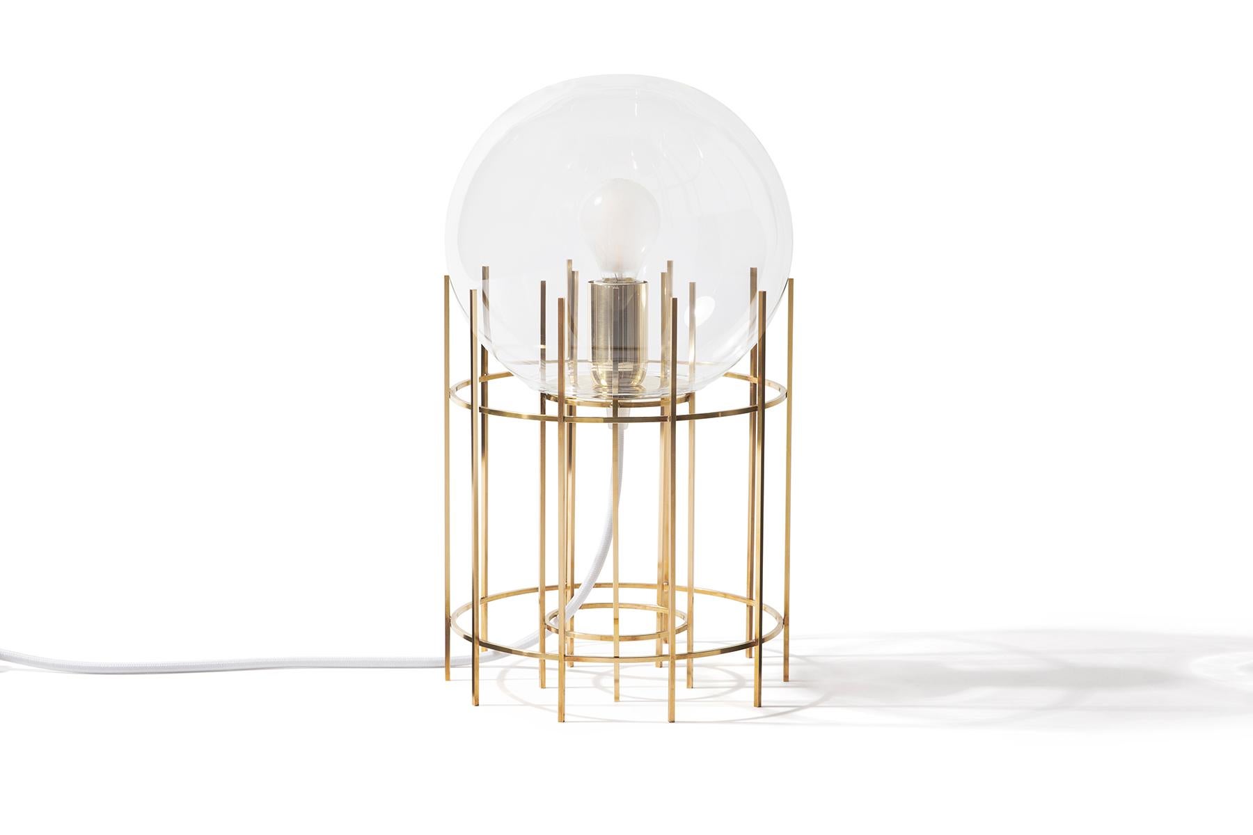 Table lamp inspired by the architecture of water towers, made in hand polished brass and blown glass diffuser.
Design GoodMorning Studio for Daythings

(These are products made in Italy by artisanal processes. Material and color variation and slight