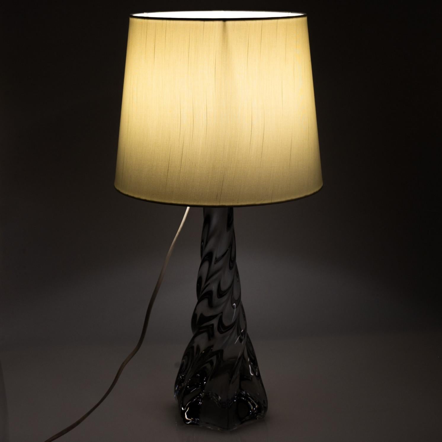 Table Lamp Twisted Spiral Crystal Glass, France en venta 1