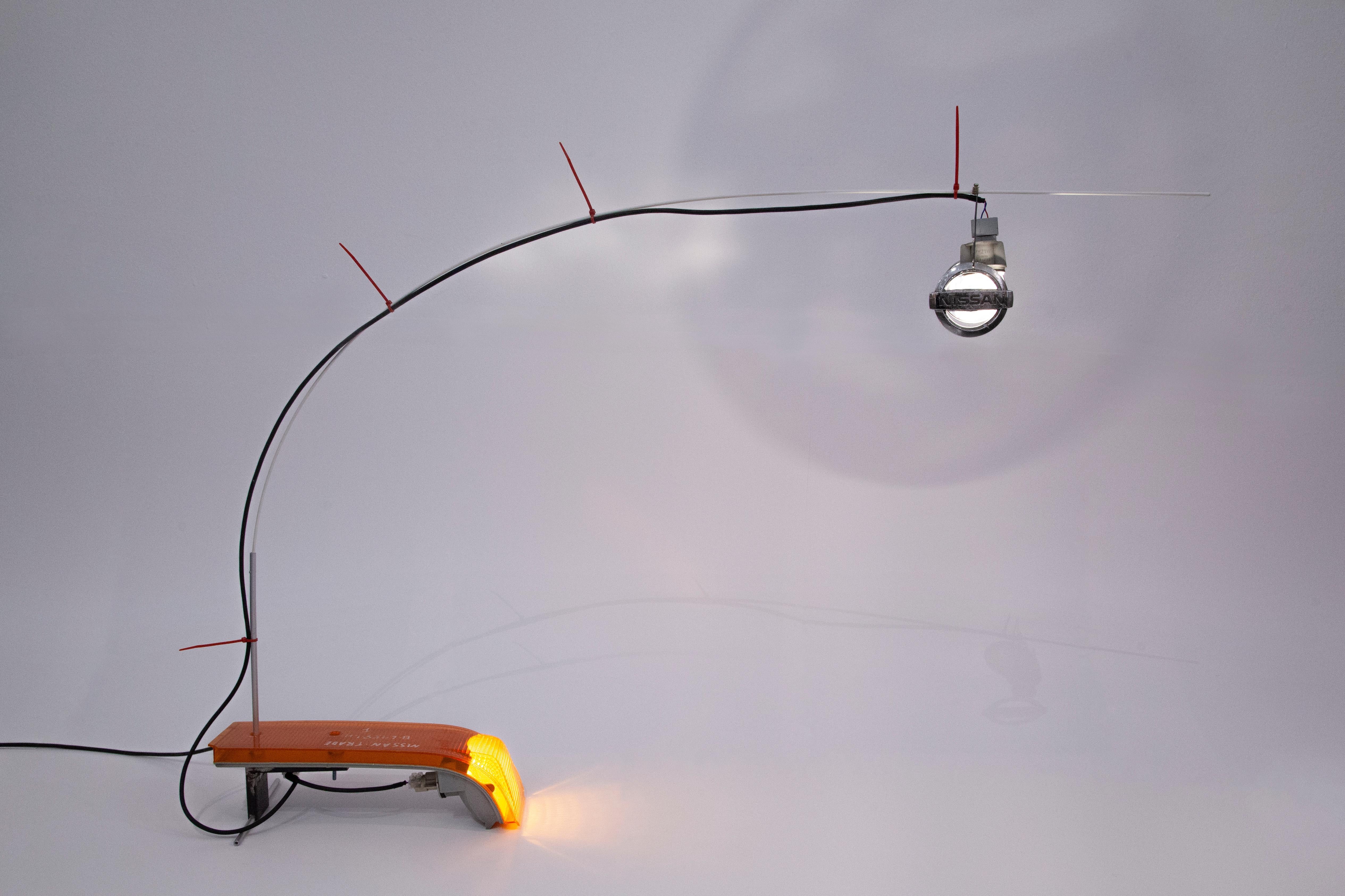 This collection is a continuation of the Clio R5 lamp. A project with the intention of giving another sense to recycling. Especifically the luminic components from second hand vehicles, where we can find infinite possibilities regarding light itself