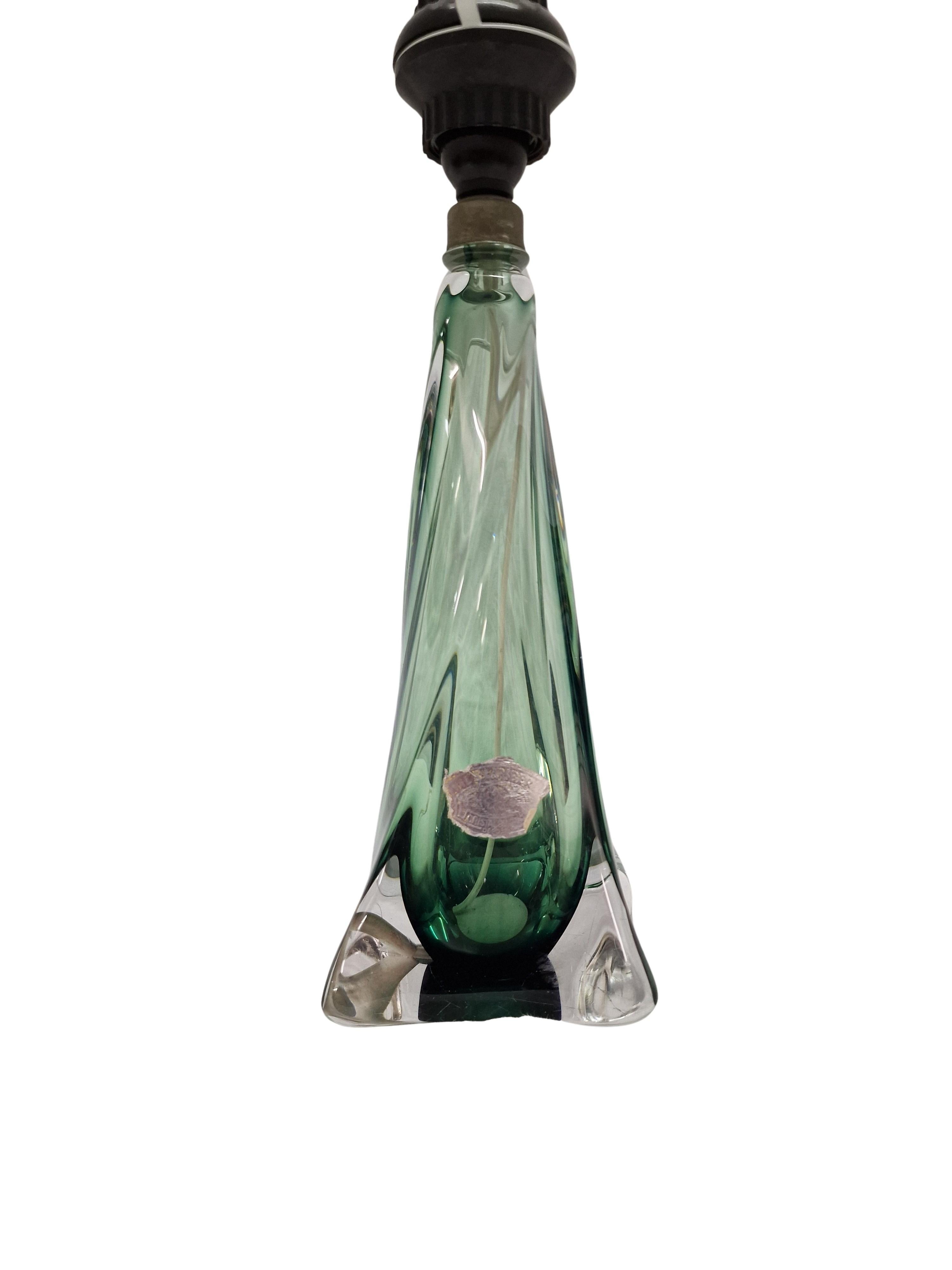 Mid-Century Modern Table lamp Val Saint Lambert heavy crystal Mid-Century Design 1950s Belgium