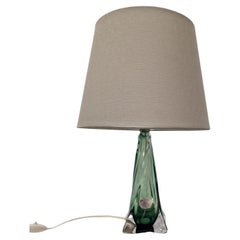 Table lamp Val Saint Lambert heavy crystal Mid-Century Design 1950s Belgium