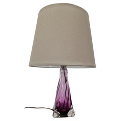 Lampe de table Val Saint Lambert cristal lourd Mid-Century Design 1950s Belgium