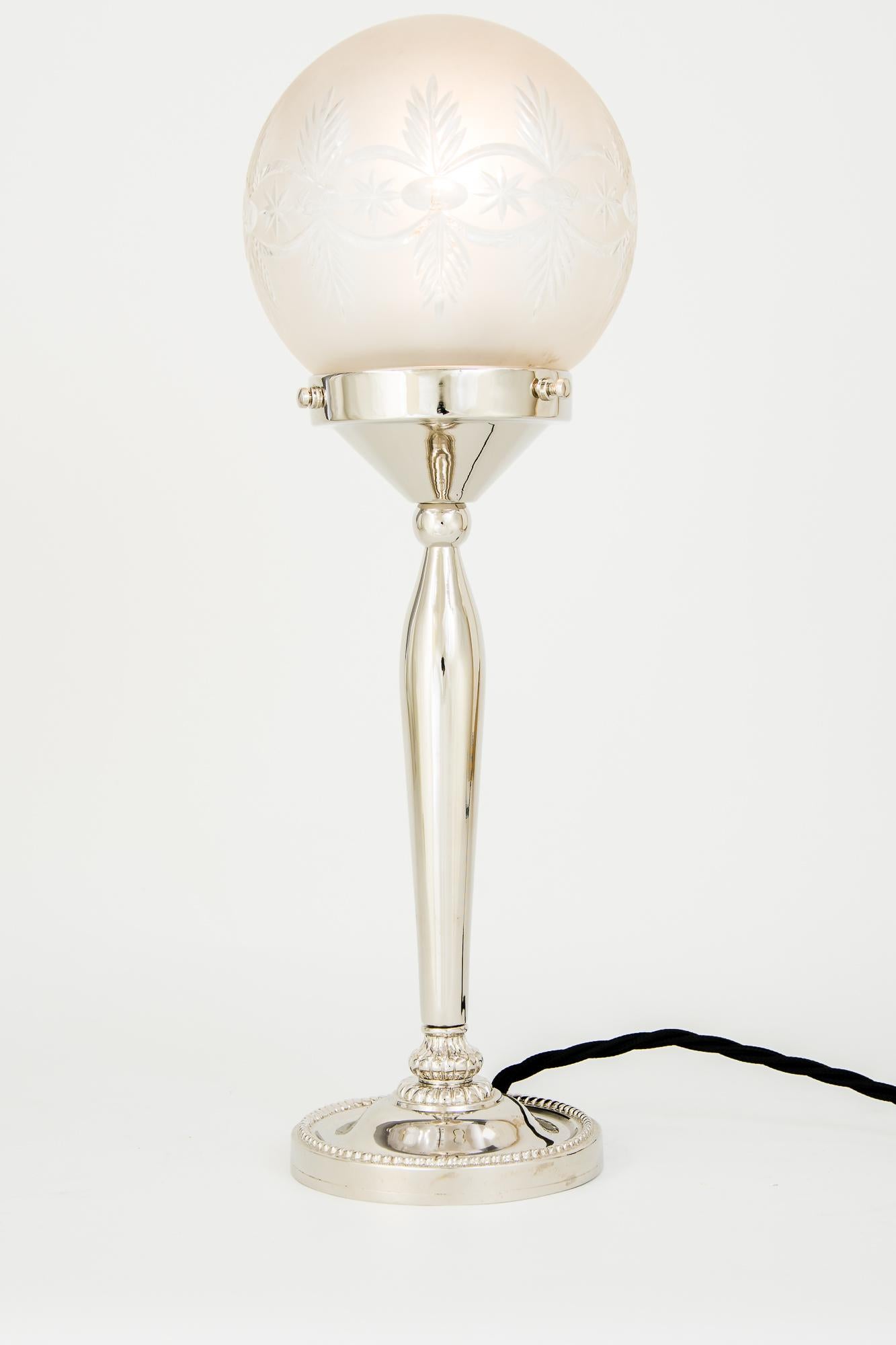 Table Lamp Vienna Around with Original Shade, 1920s In Good Condition In Wien, AT