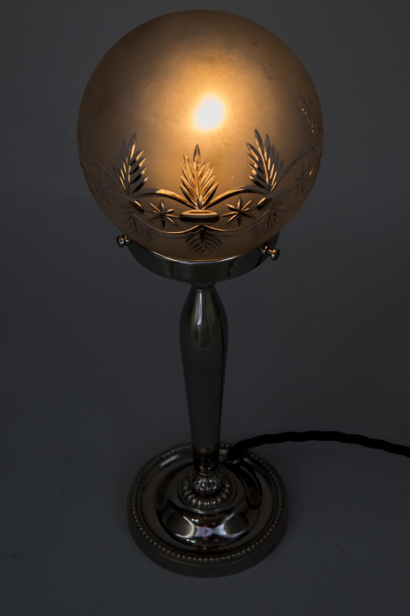 Table Lamp Vienna Around with Original Shade, 1920s 1