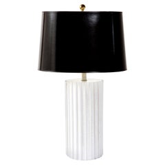Tischlampe, weiße Keramik, Mitte des Jahrhunderts, große weiße Keramiklampe, um 1960, Lampe