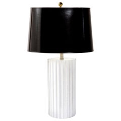 Table Lamp, White Ceramic, Tall White Ceramic Lamp, Ceramics, C 1960, No Shade