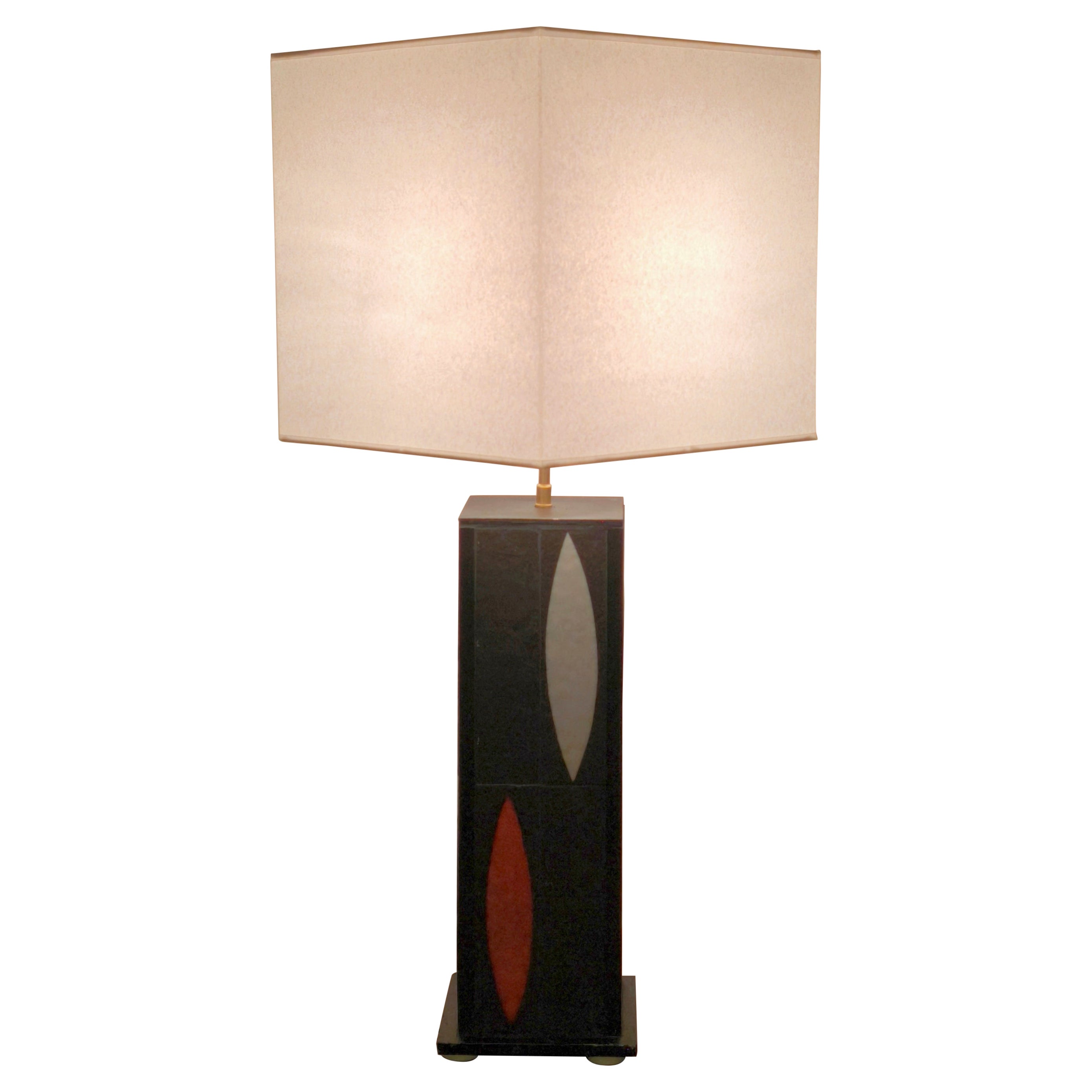 Lampada da tavolo con 16 piastrelle in ceramica Navettes di Roger Capron, anni 
60 in vendita