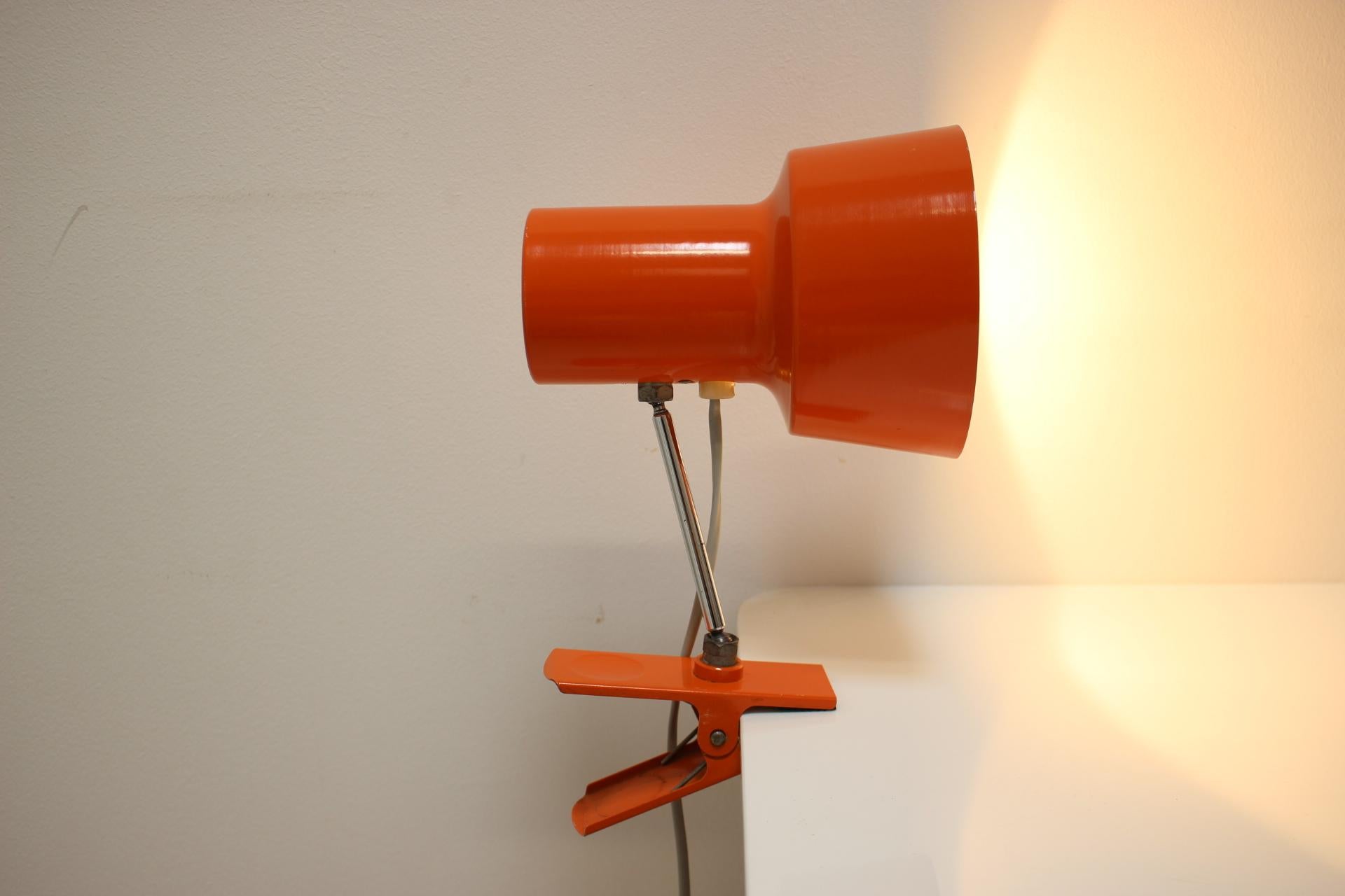 Mid-20th Century Table Lamp with a Clip Designed by Hurka for Napako, 1960's, Czechoslovakia For Sale