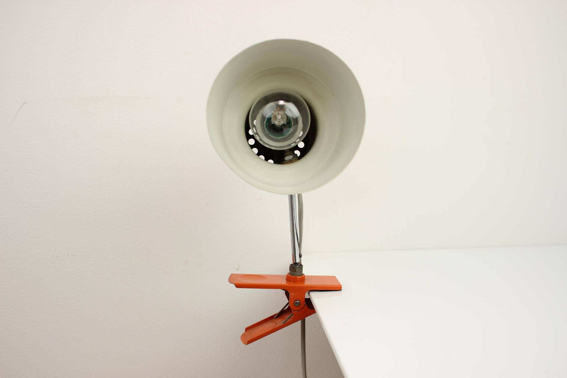 Table Lamp with a Clip Designed by Hurka for Napako, 1960's, Czechoslovakia For Sale 1