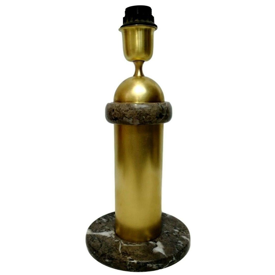 Italian Table Lamp with a Phallic Shape in Brass and Mondragone Marble, 1970s For Sale