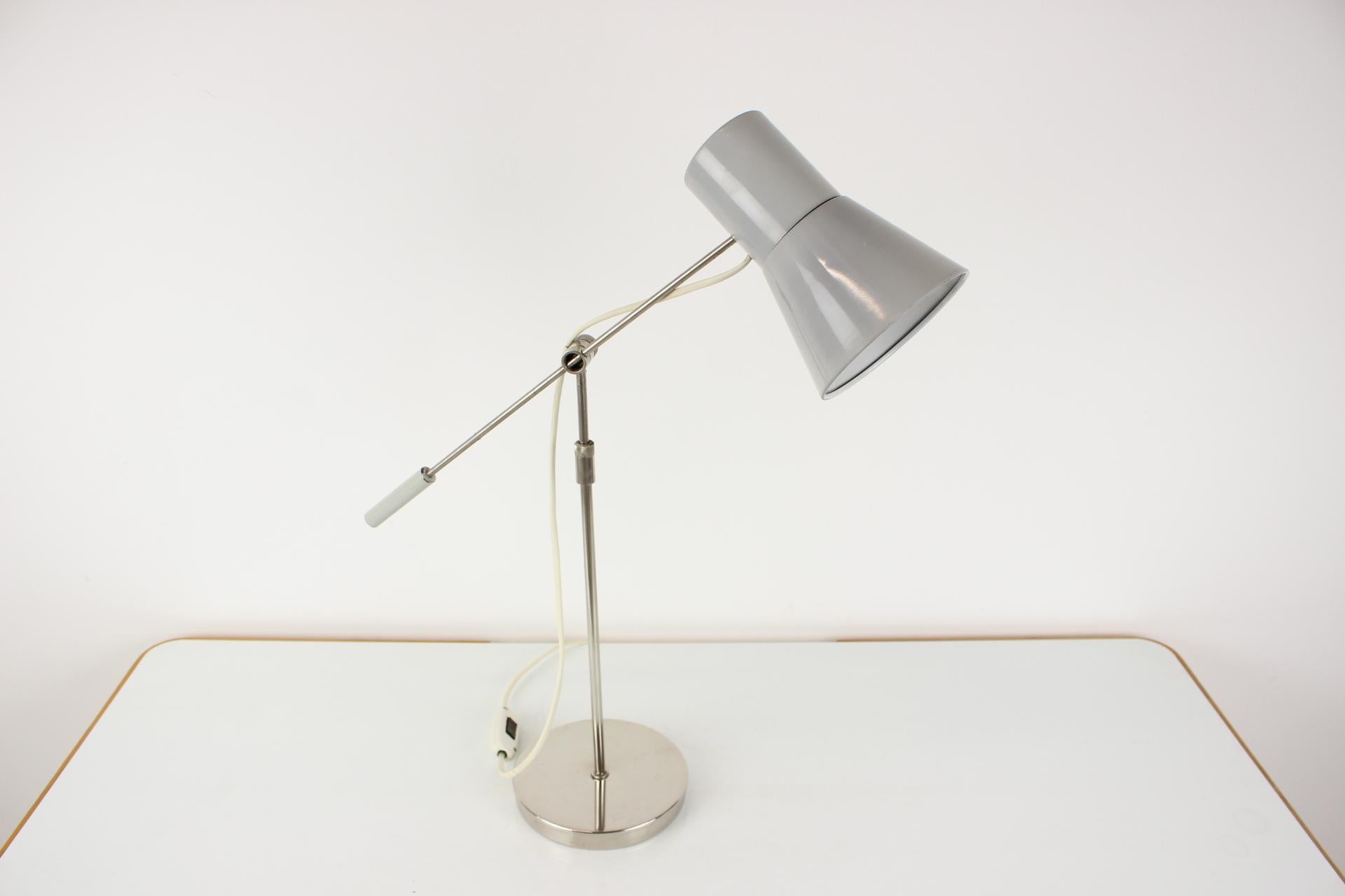 Mid-Century Modern Table Lamp with Adjustable Height 1960s, Czechoslovakia For Sale
