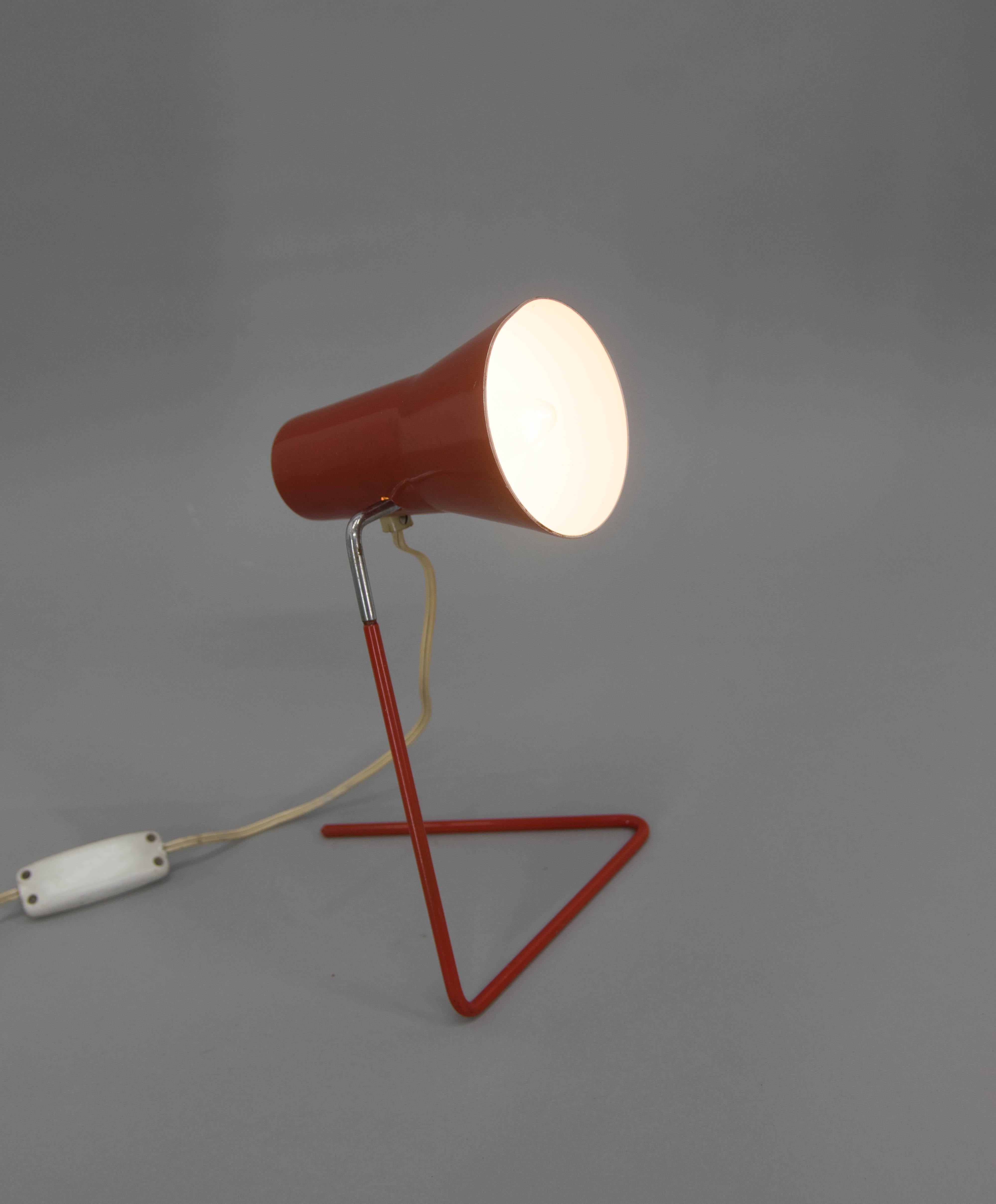 Mid-Century Modern Table Lamp with Adjustable Shade by Hurka for DRUPOL, 1960s For Sale