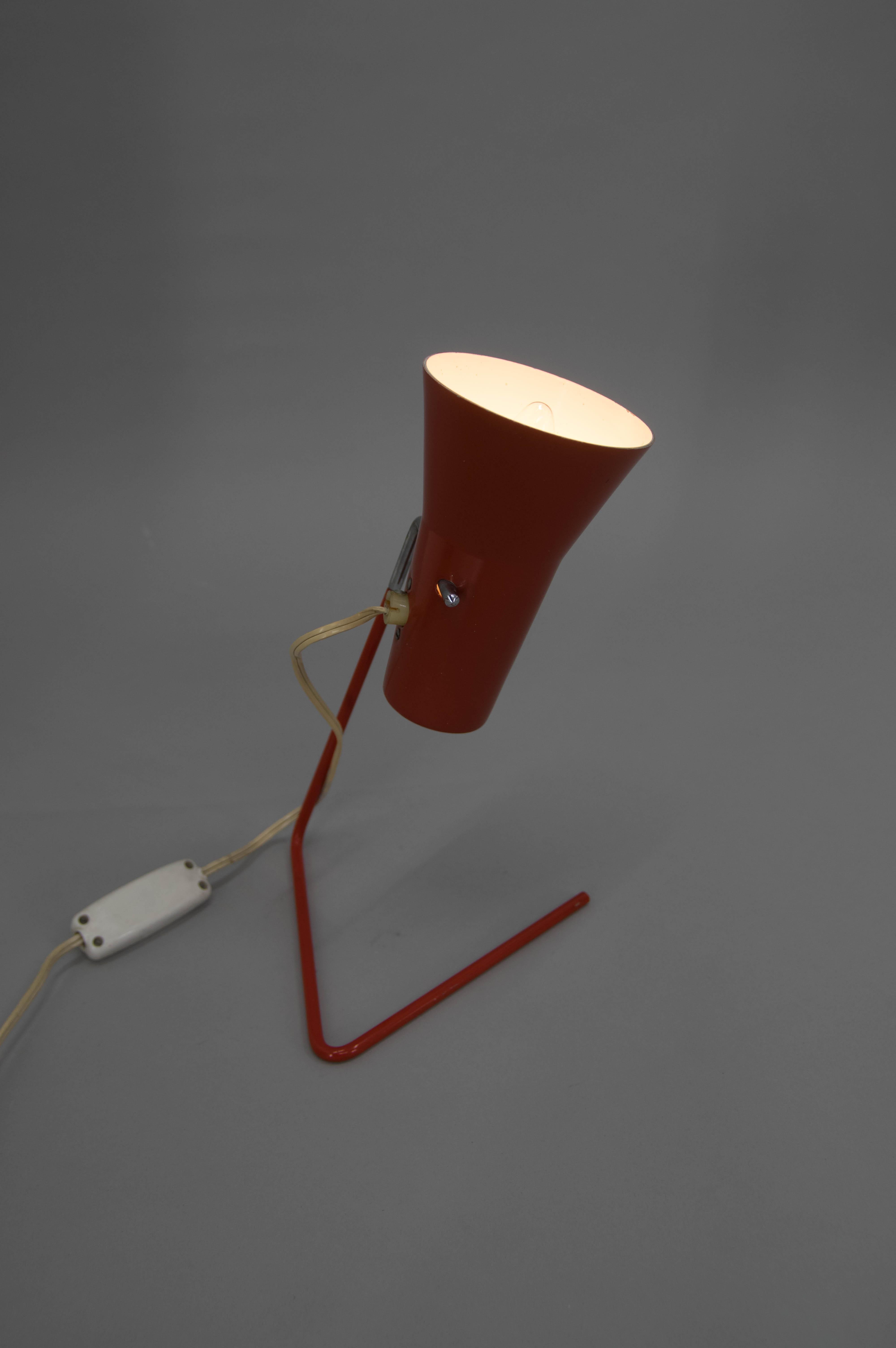 Mid-20th Century Table Lamp with Adjustable Shade by Hurka for DRUPOL, 1960s For Sale