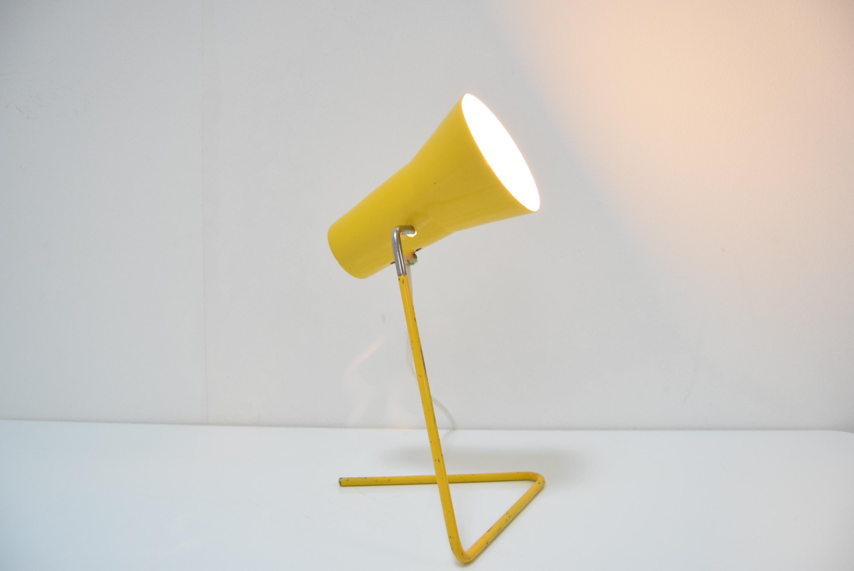 Table Lamp with Adjustable Shade by Josef Hurka for Drupol, 1960's In Good Condition In Praha, CZ