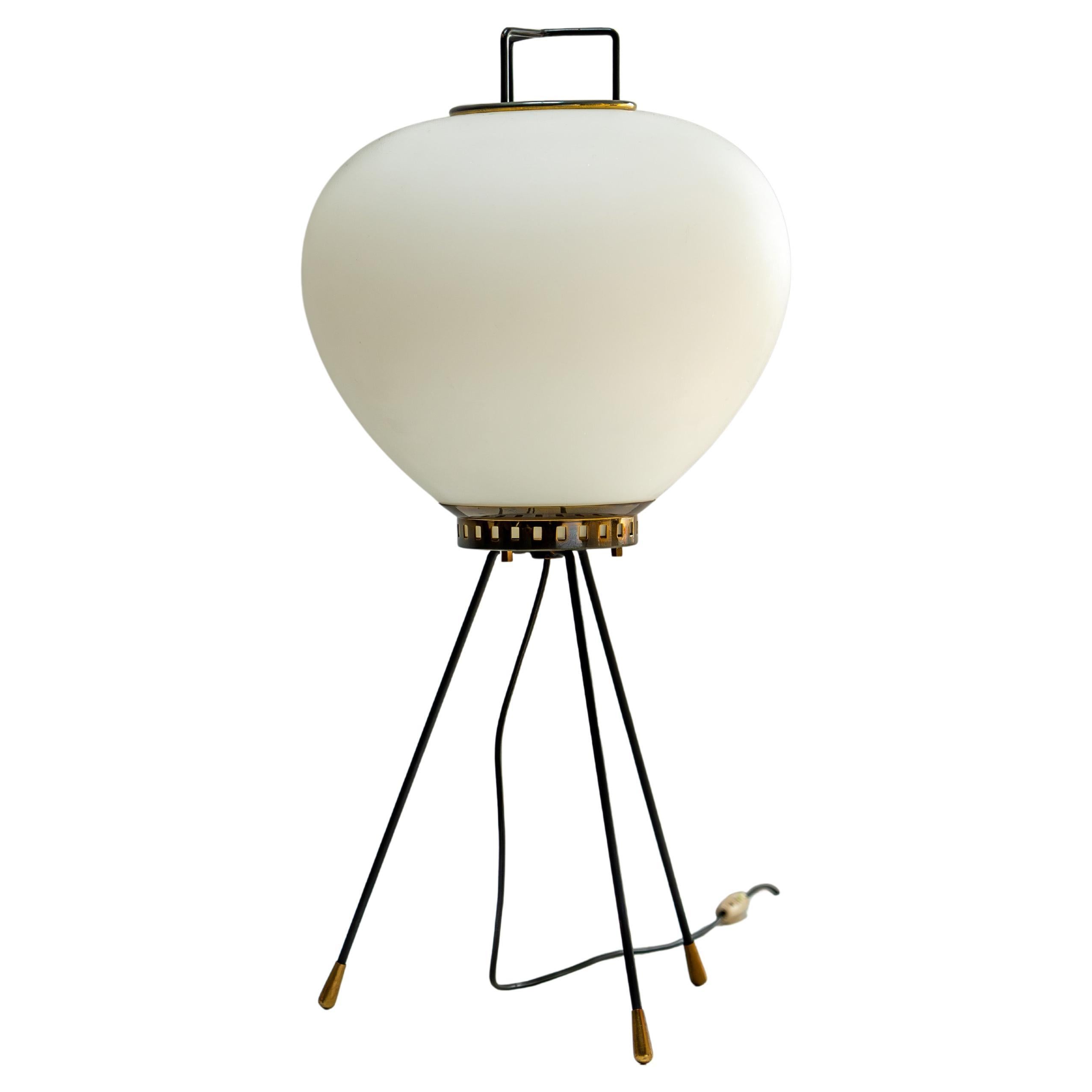Table Lamp with Brass and Glass by Stilnovo, Italy, 1960s