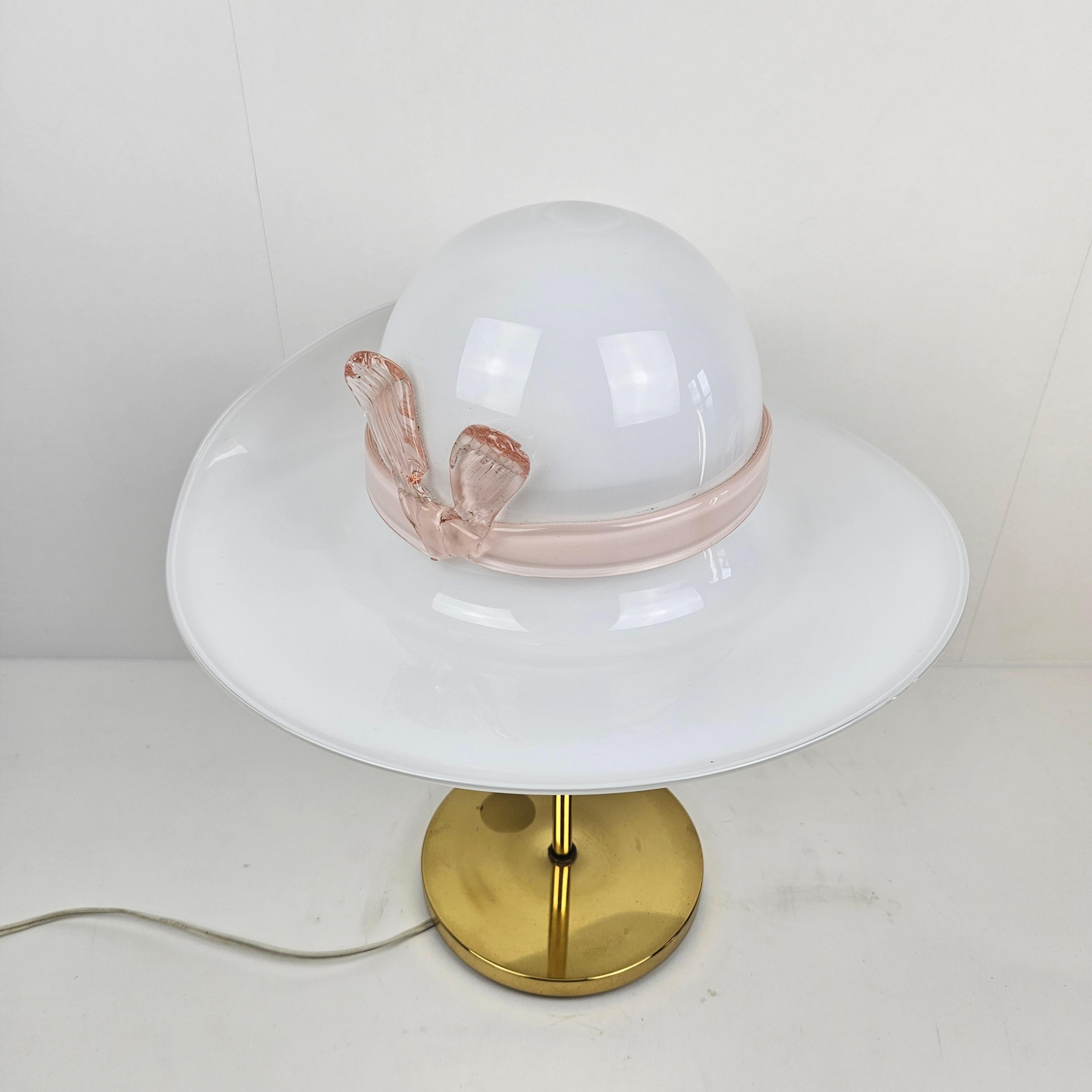 Table Lamp with Brass and Murano Glass, Italy 1970's For Sale 3