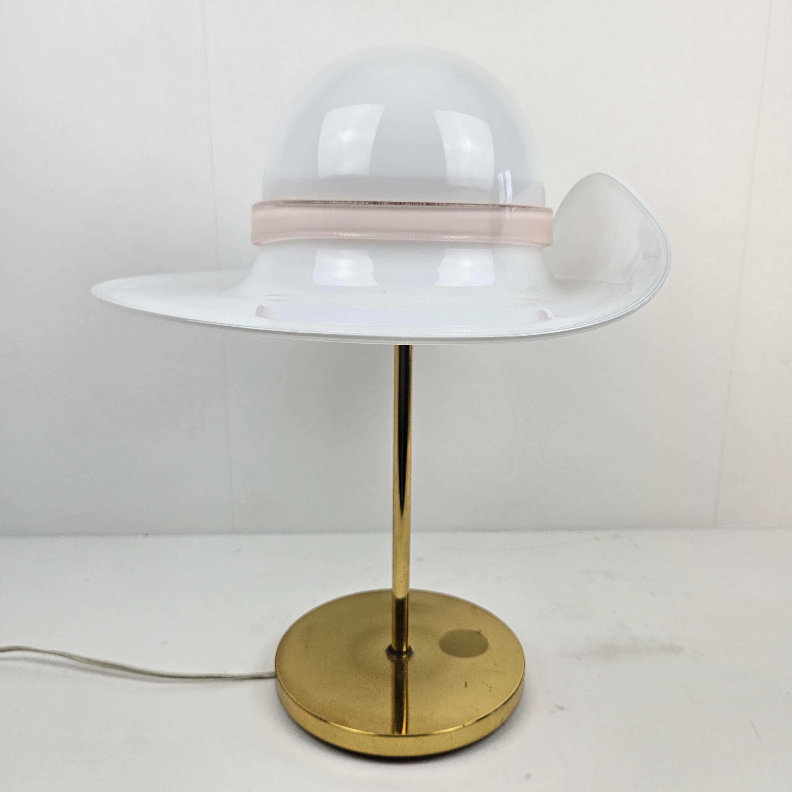 Table Lamp with Brass and Murano Glass, Italy 1970's For Sale 6