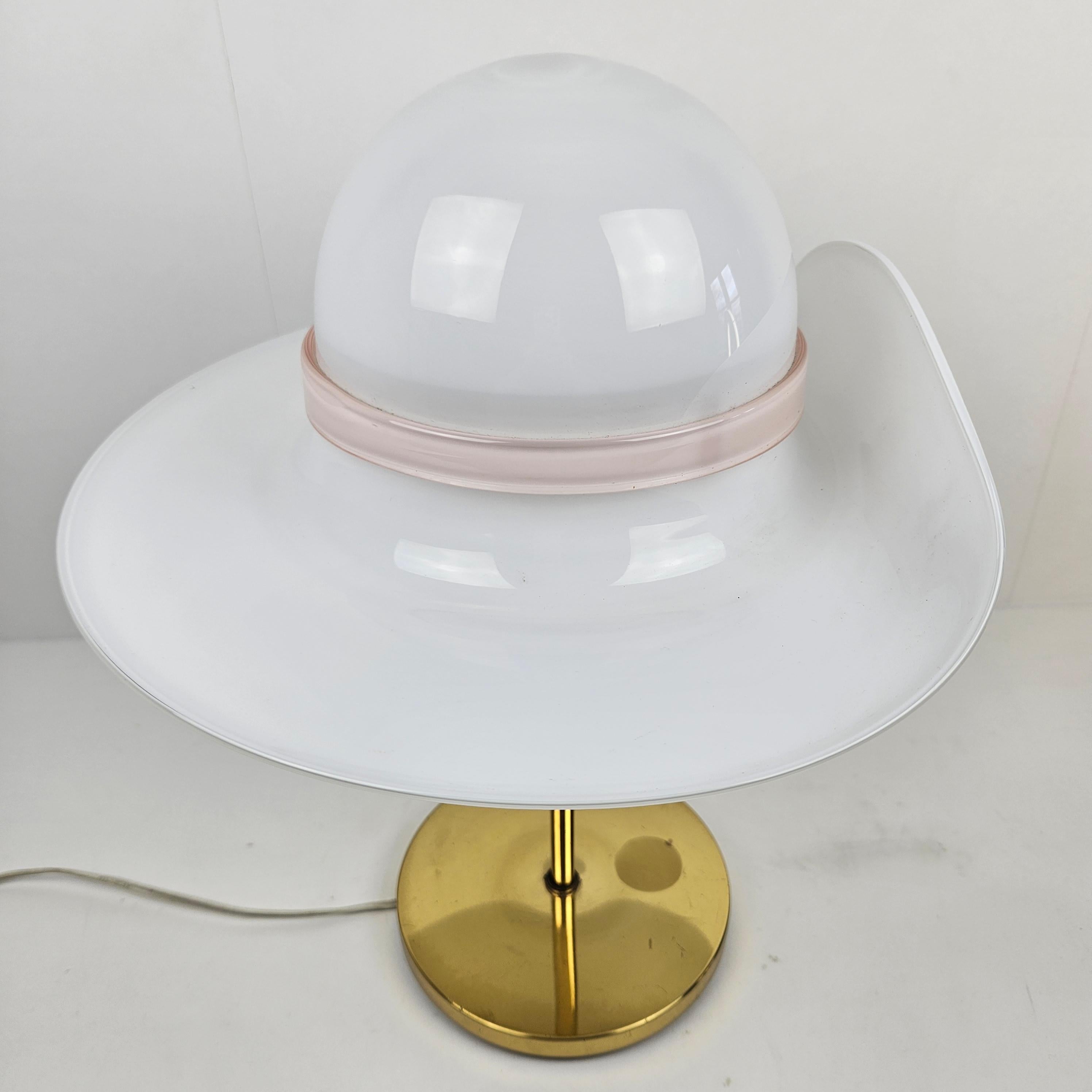 Table Lamp with Brass and Murano Glass, Italy 1970's For Sale 7
