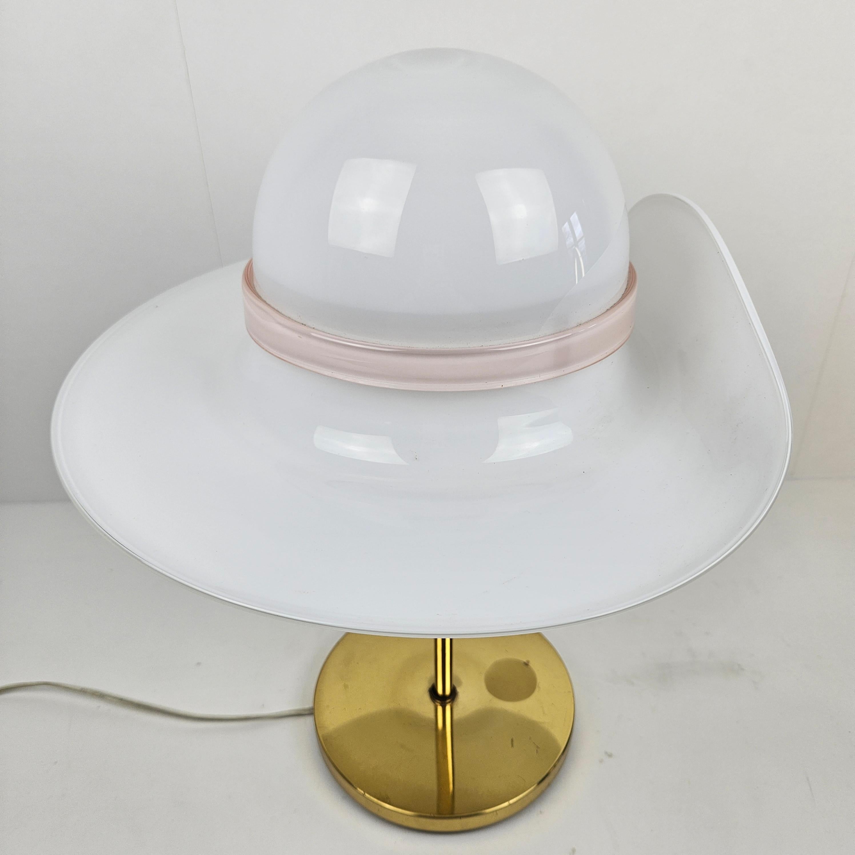 Table Lamp with Brass and Murano Glass, Italy 1970's For Sale 8