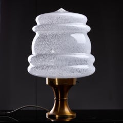 Table Lamp with Brass Base and Murano Glass, 1960s