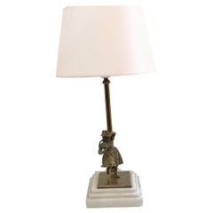 Table Lamp with Bronze Cast on a Marble Base, 1920s