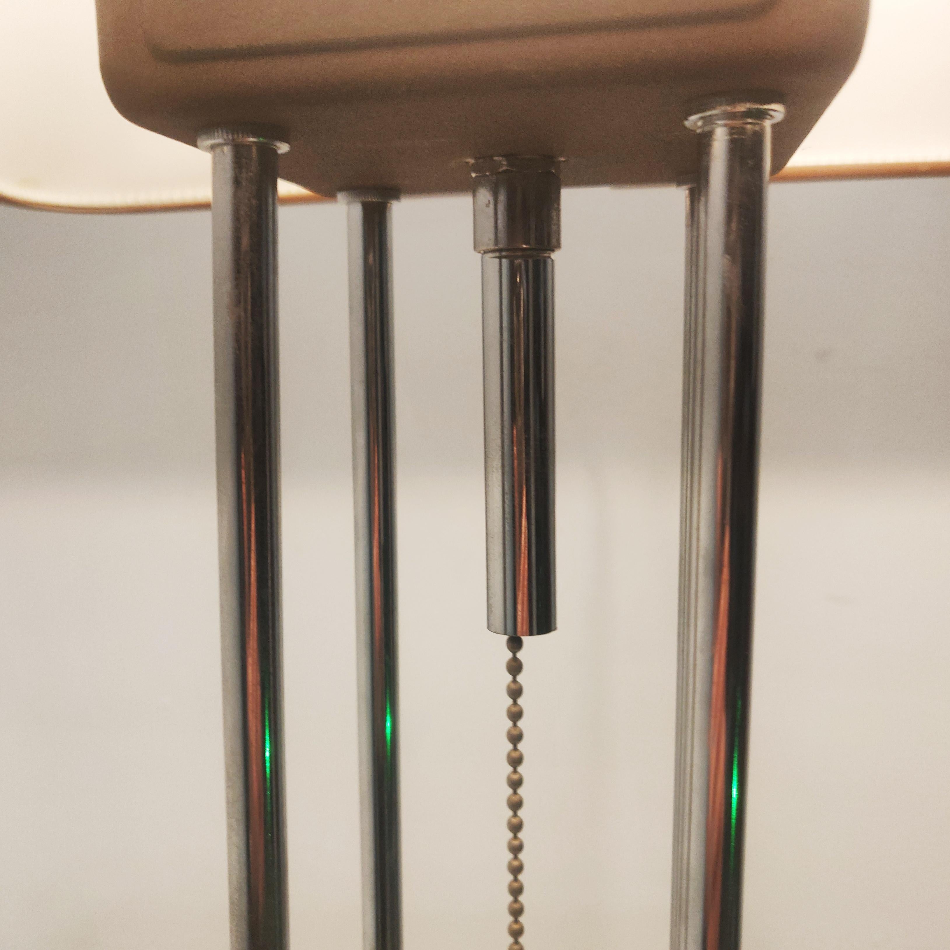 Table lamp with chrome and cork details by Herda for Lampadari 3 Luci, 1970s For Sale 2