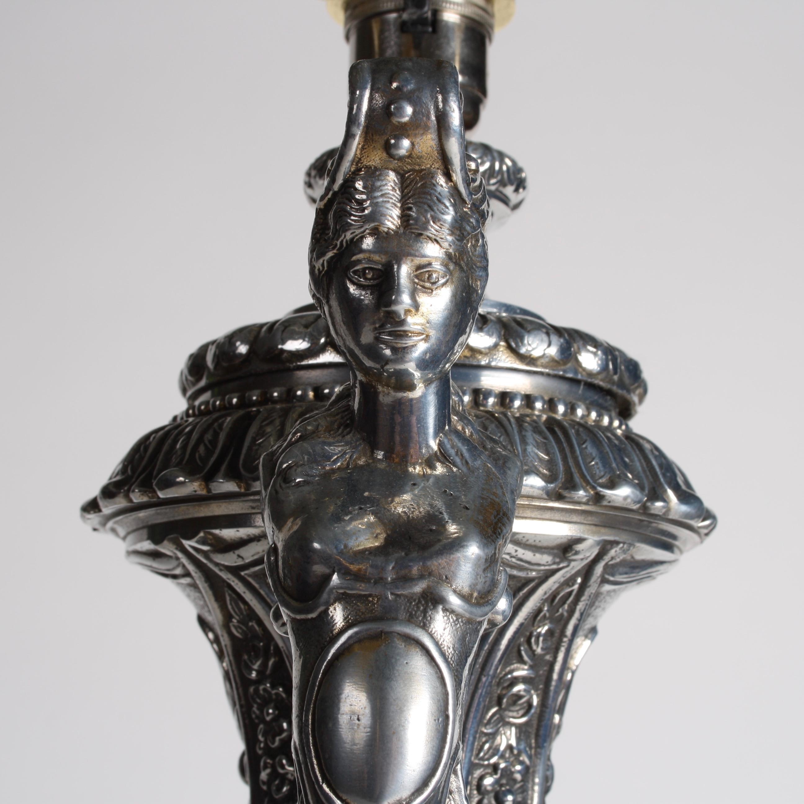 19th Century Table Lamp with Classical Motifs For Sale