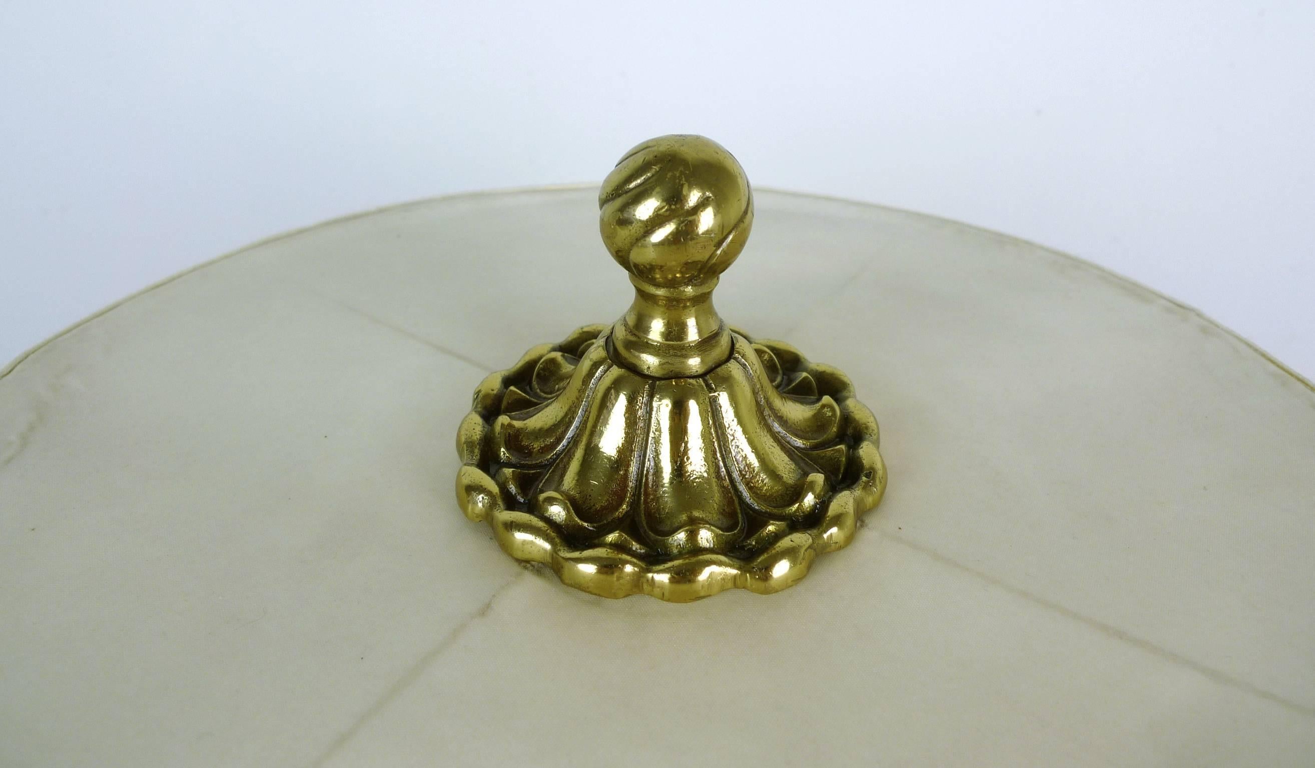 Table Lamp with Decorative Brass Base, Germany, 1950s For Sale 3
