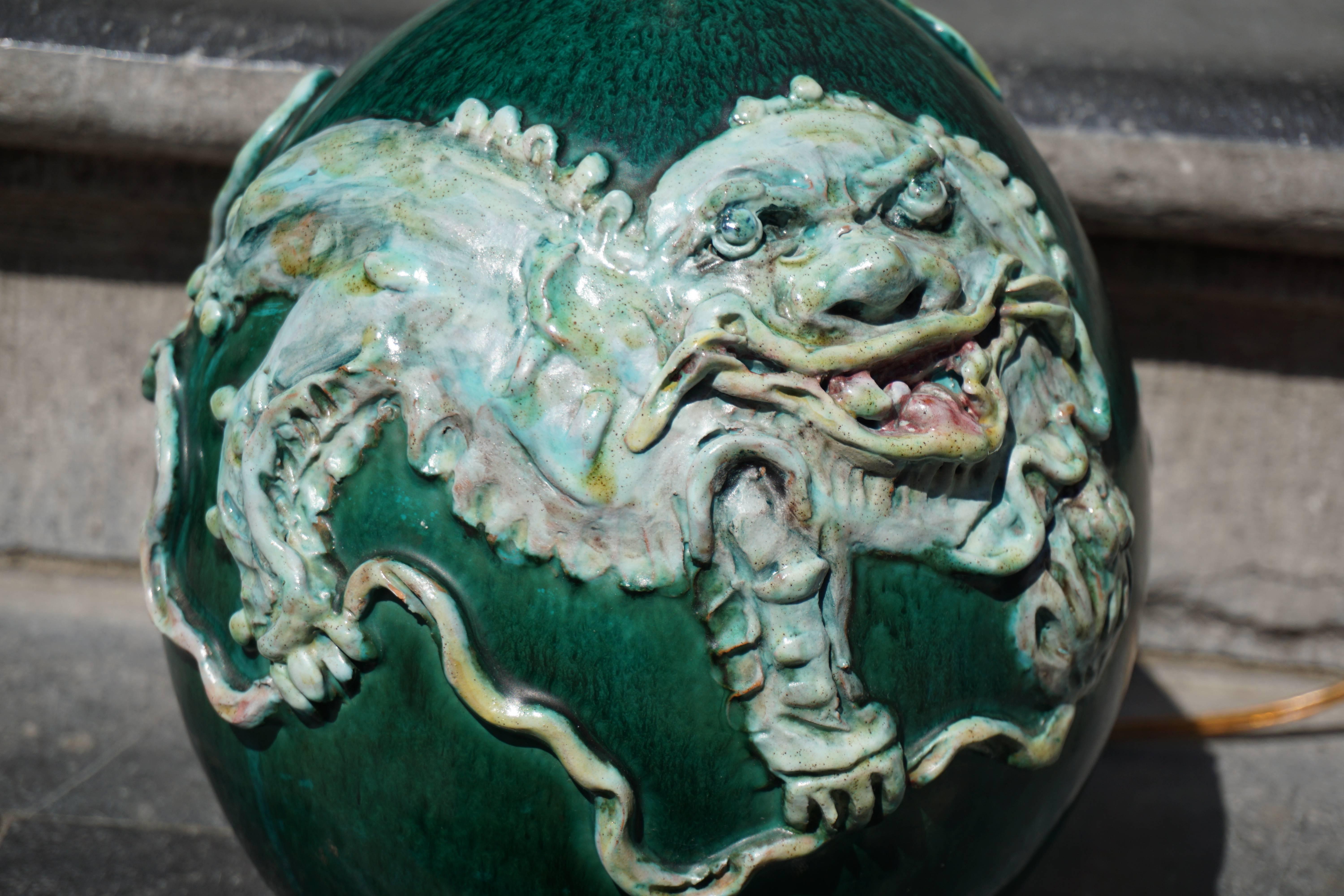Table Lamp with Dragon by Marcello Fantoni, Italy 7