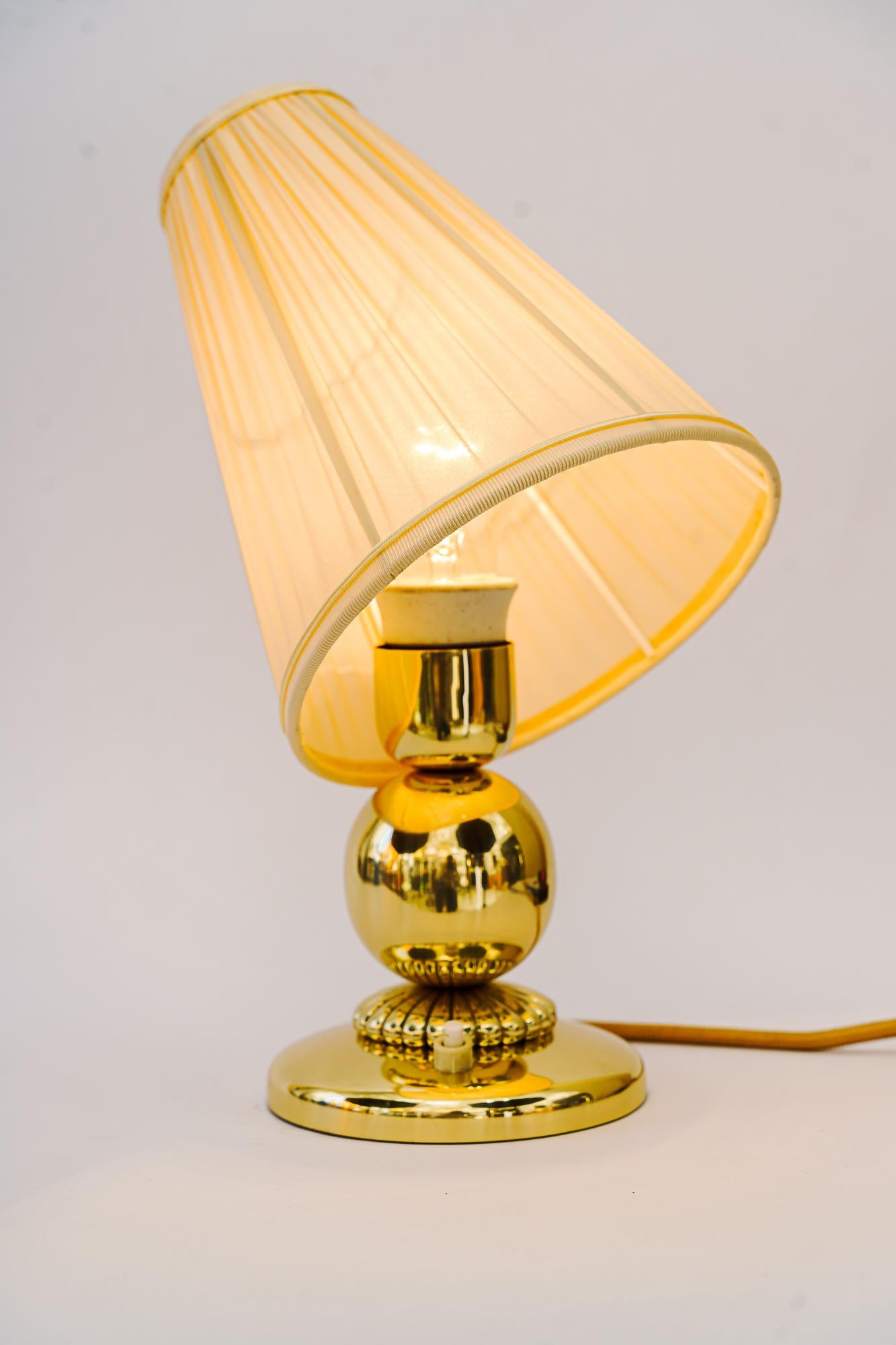 Table Lamp with Fabric Shade Vienna Around, 1950s For Sale 2