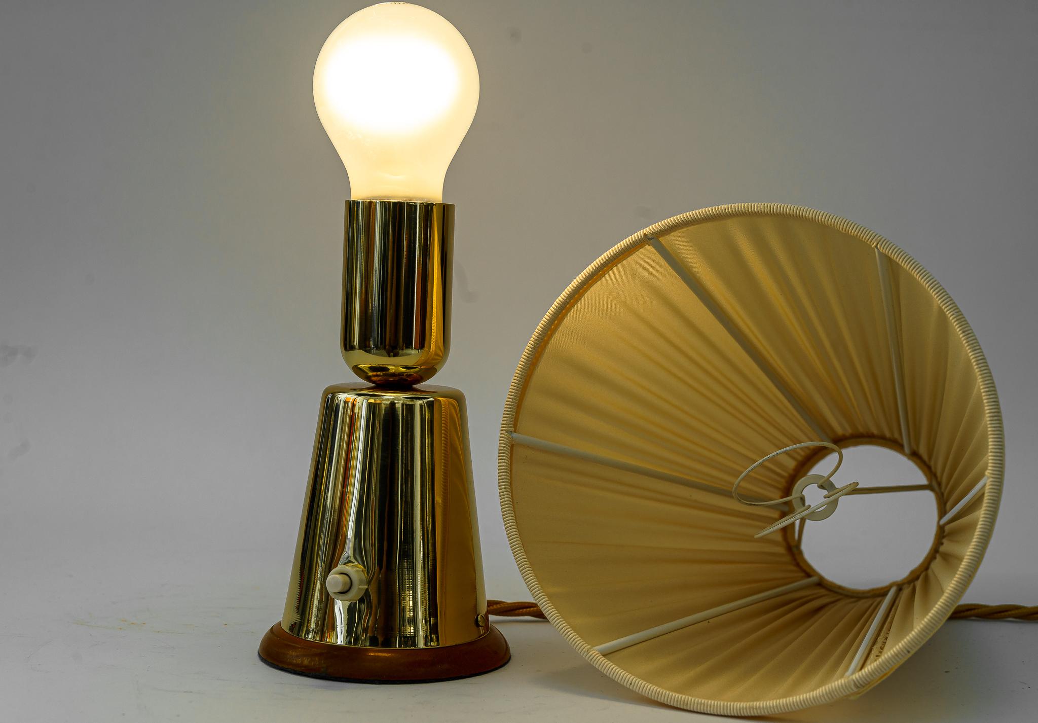 Table Lamp with Fabric Shade Vienna Around 1950s  For Sale 2