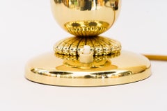 Tischlampe mit Stoffschirm wien um 1950er