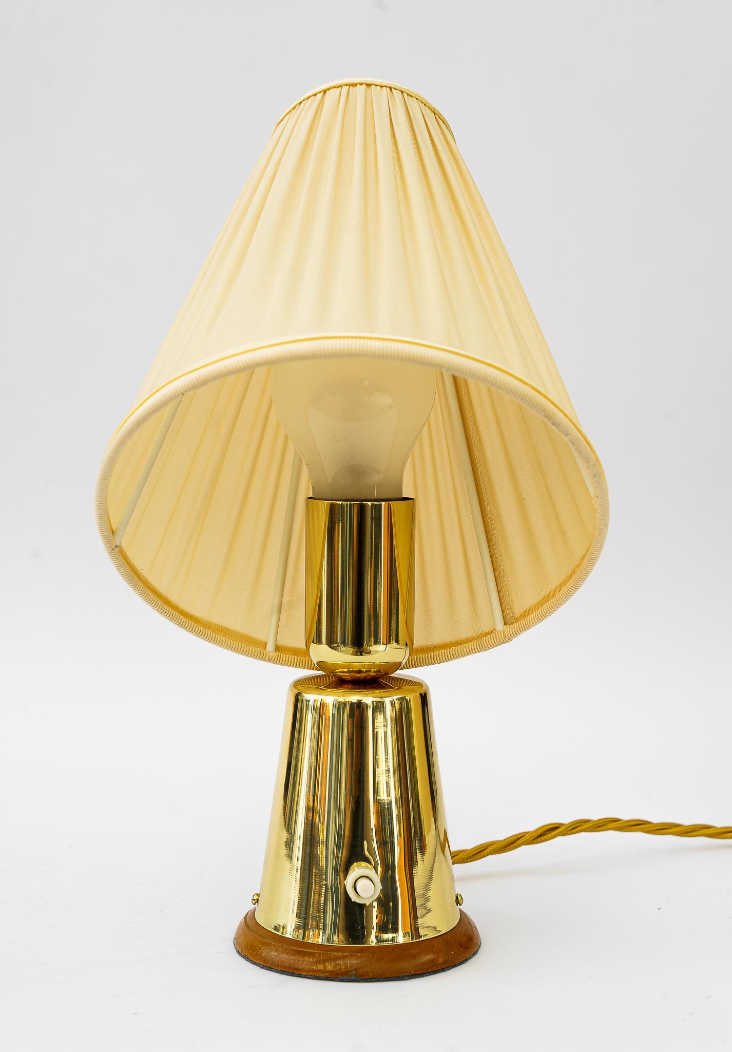 Austrian Table Lamp with Fabric Shade Vienna Around 1950s  For Sale