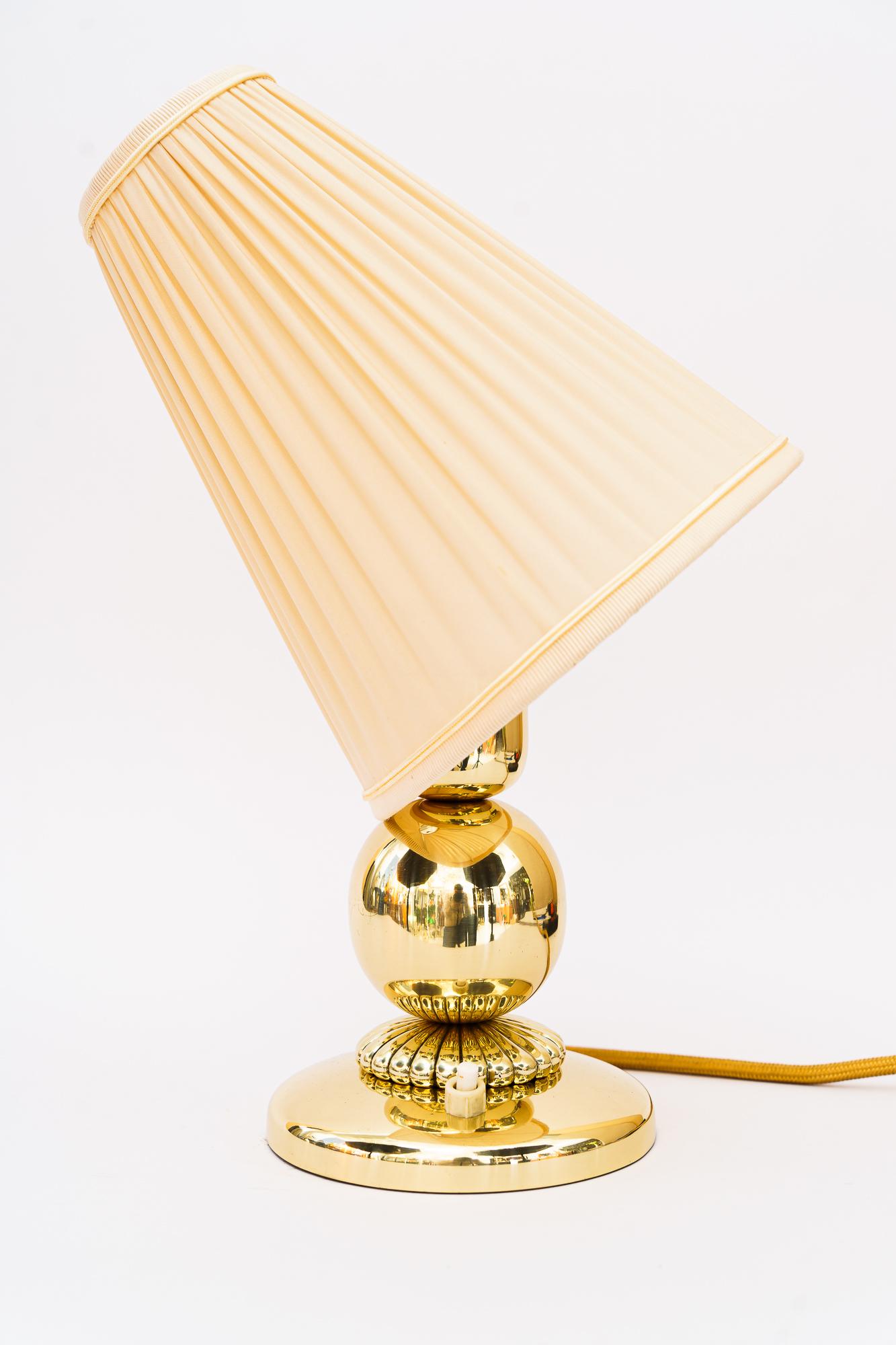 Lacquered Table Lamp with Fabric Shade Vienna Around, 1950s For Sale