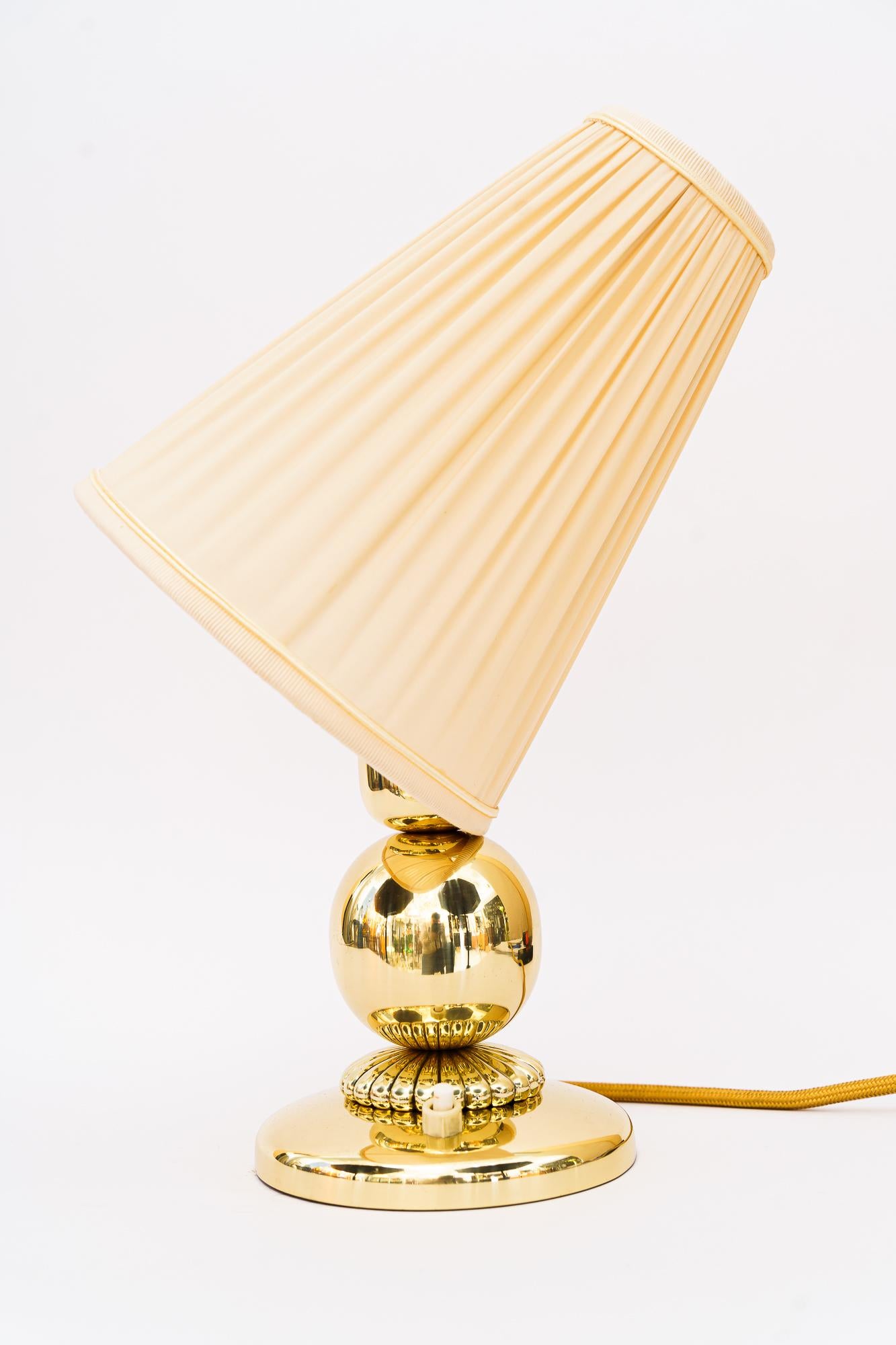 Table Lamp with Fabric Shade Vienna Around, 1950s In Good Condition For Sale In Wien, AT