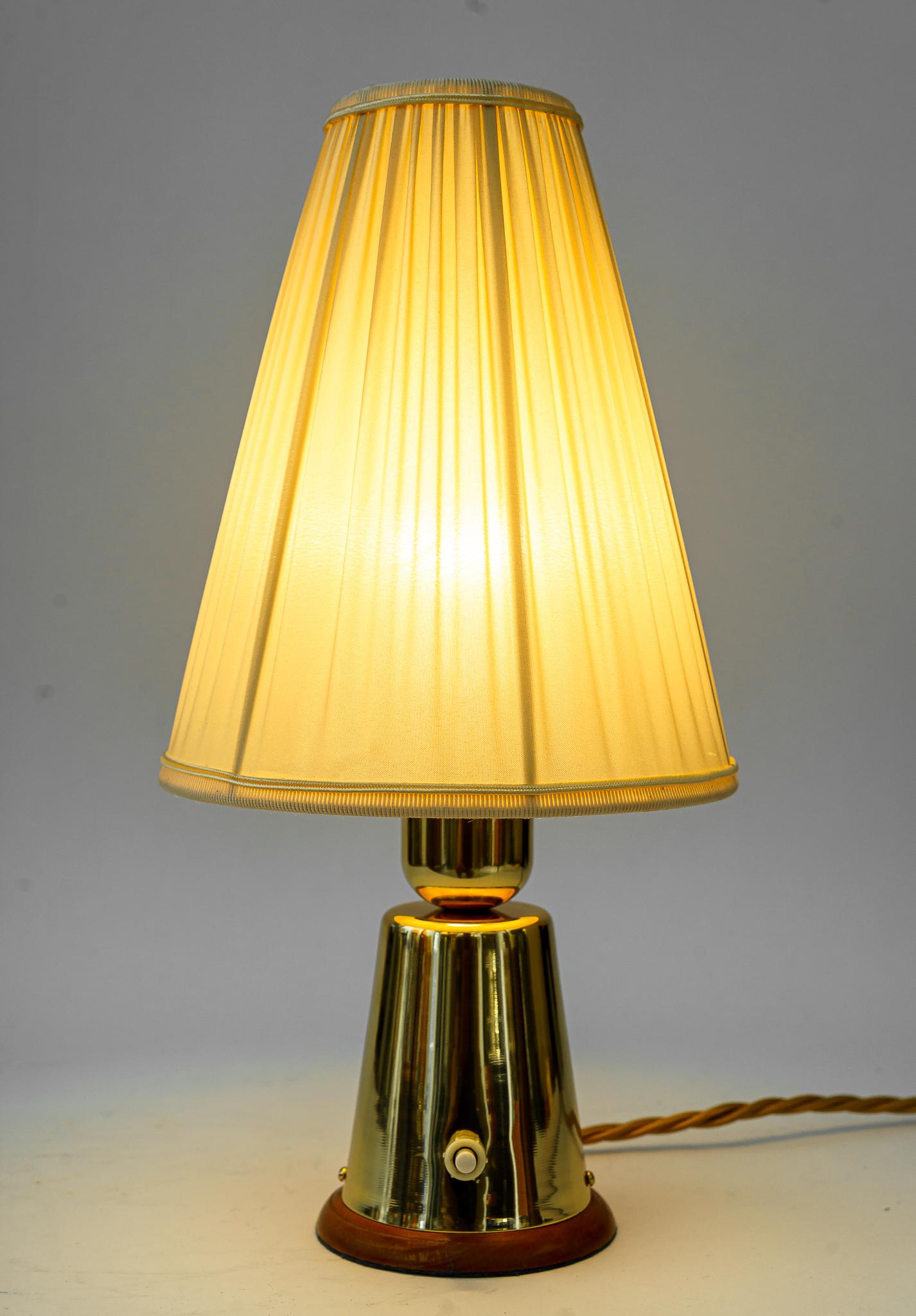 Table Lamp with Fabric Shade Vienna Around 1950s  In Good Condition For Sale In Wien, AT