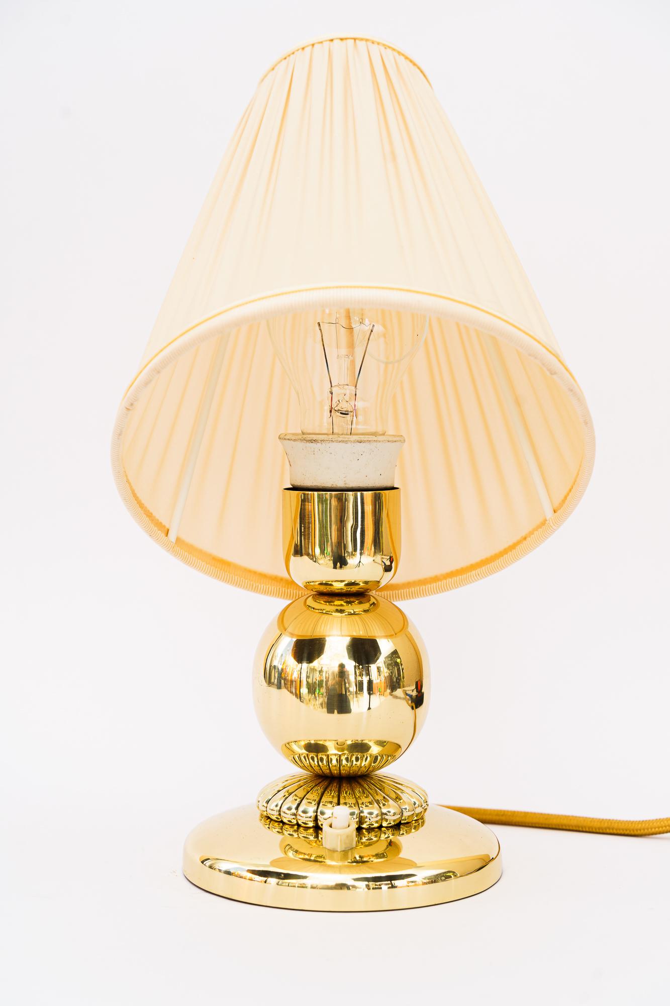 Mid-20th Century Table Lamp with Fabric Shade Vienna Around, 1950s For Sale