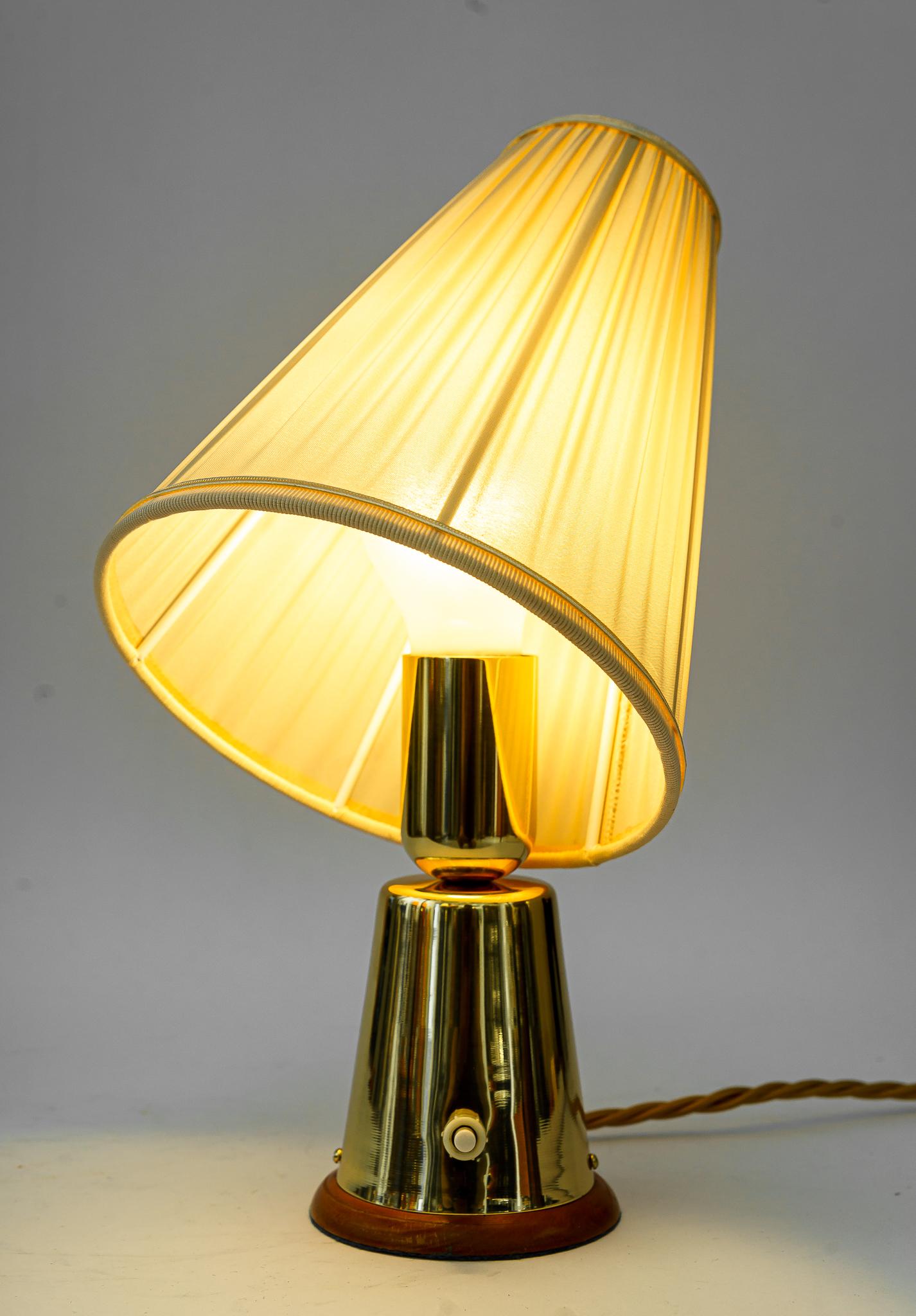Mid-20th Century Table Lamp with Fabric Shade Vienna Around 1950s  For Sale