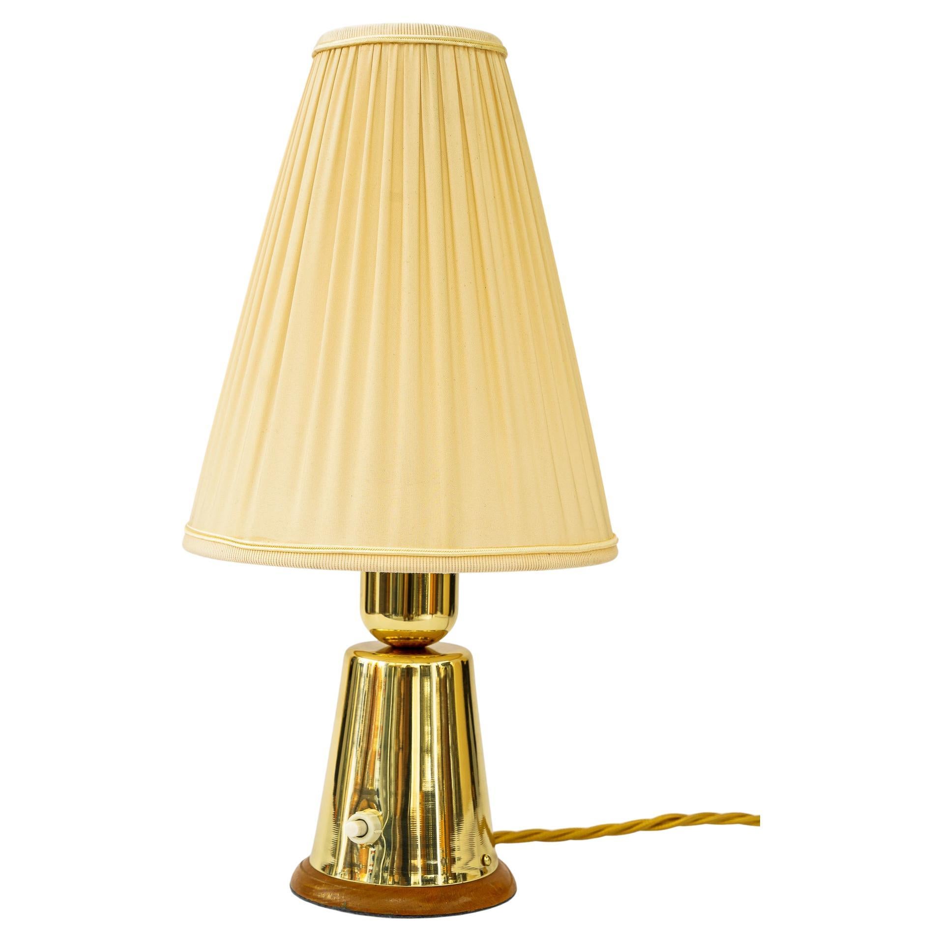 Table Lamp with Fabric Shade Vienna Around 1950s  For Sale