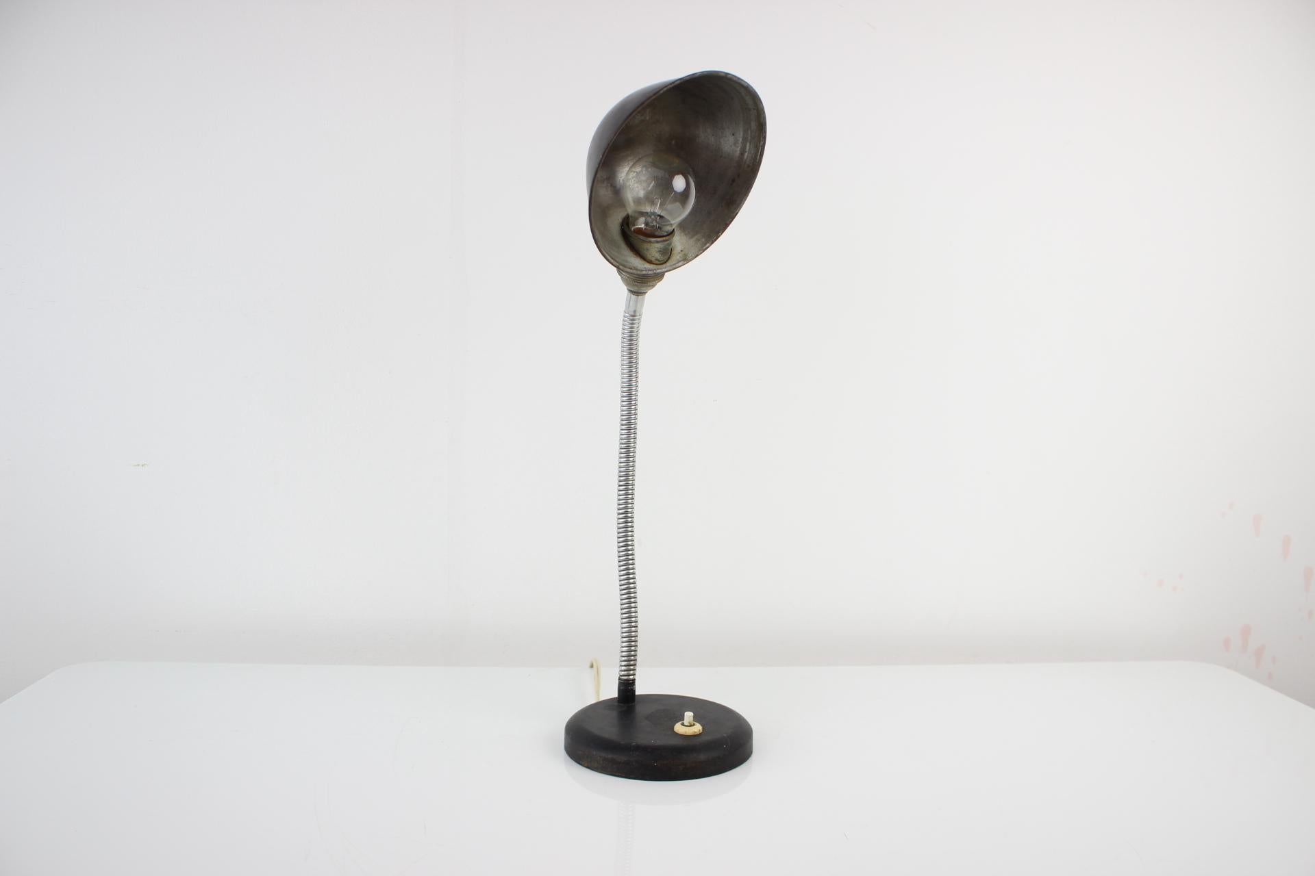 European Table Lamp with Flexible Shade, 1940s For Sale