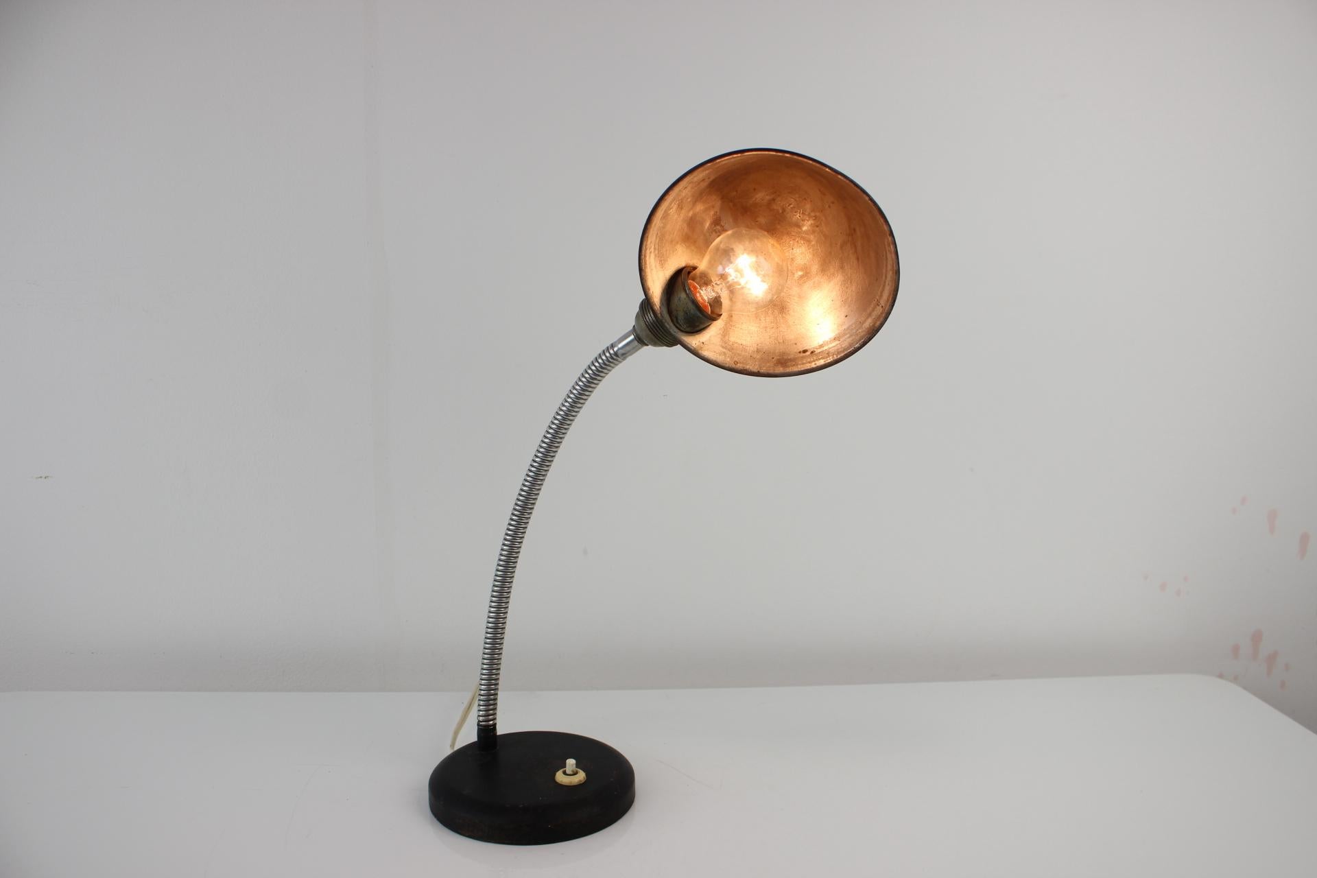 Metal Table Lamp with Flexible Shade, 1940s For Sale