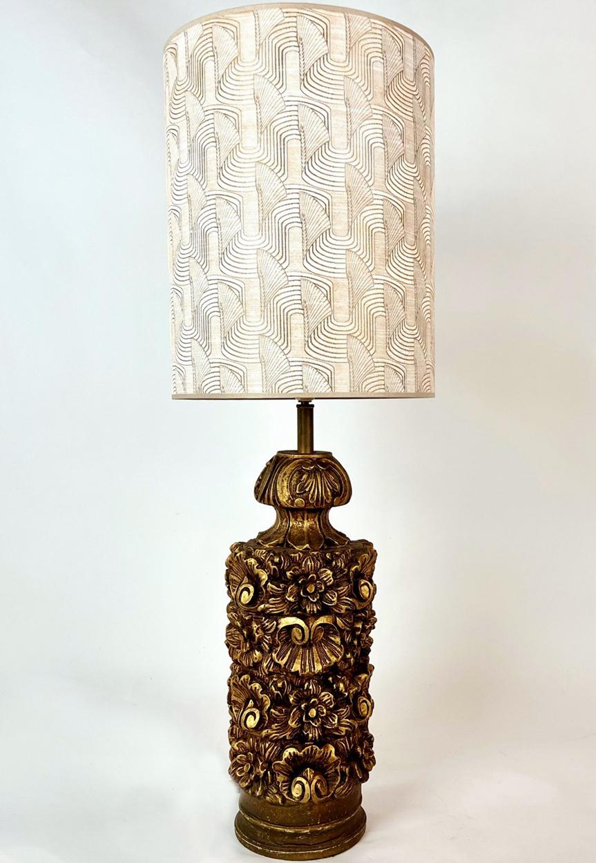 Lampe de table avec motif de fleurs, années 1950 en vente 10