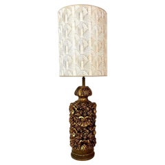 Retro Table Lamp with Flower Pattern, 1950s