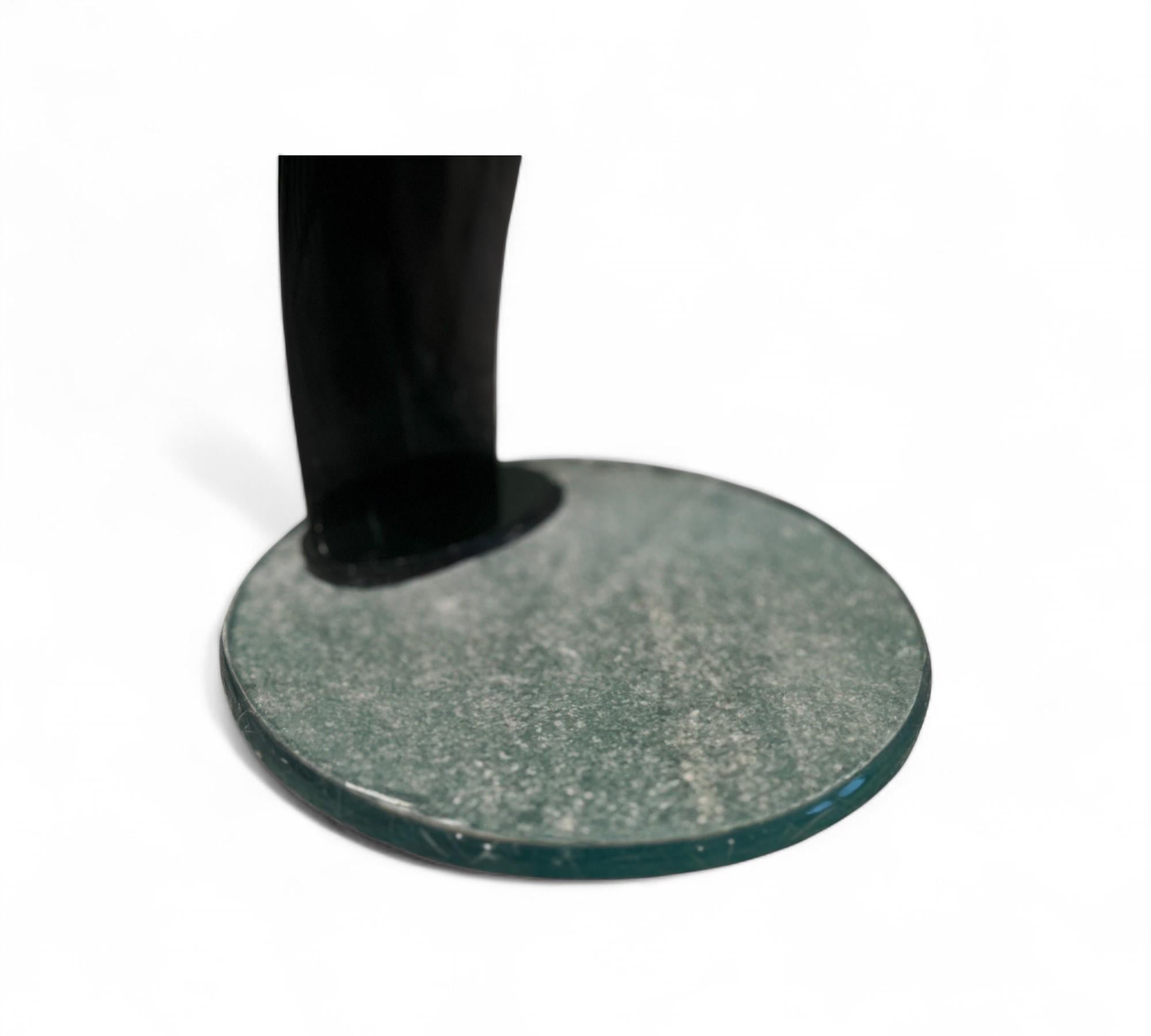 Table lamp with glass base and black aluminum structure, Dominici, 1970, Lot 664 For Sale 1