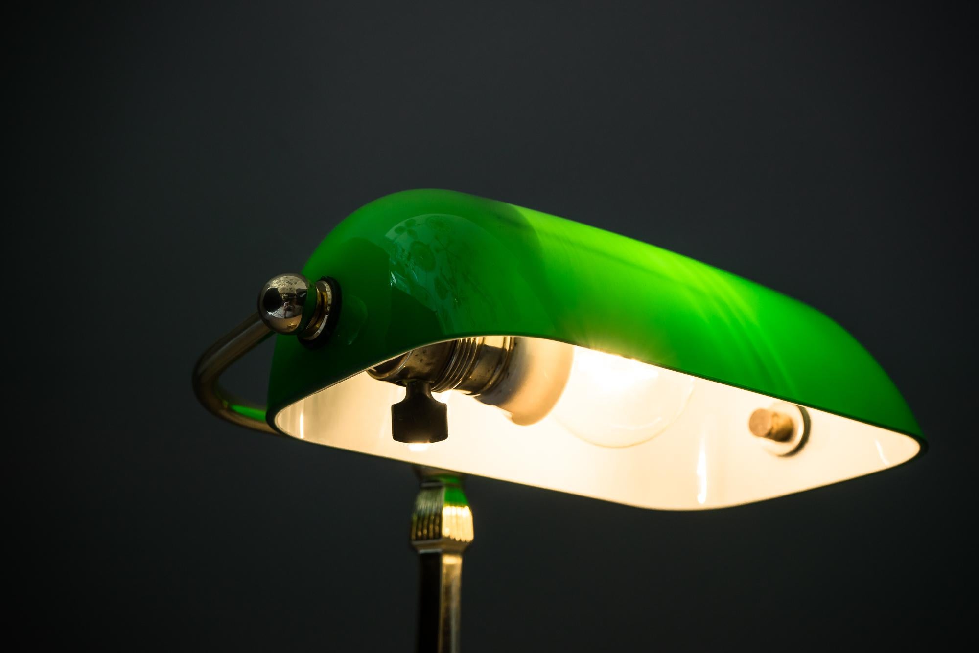 Table Lamp with Green Glass in the Style of Jugendstil 8